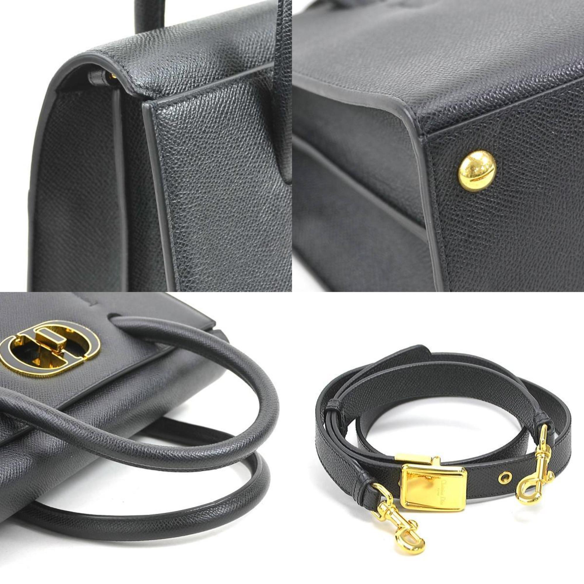 Christian Dior Black Leather Handbag Shoulder Bag (Pre-Owned)