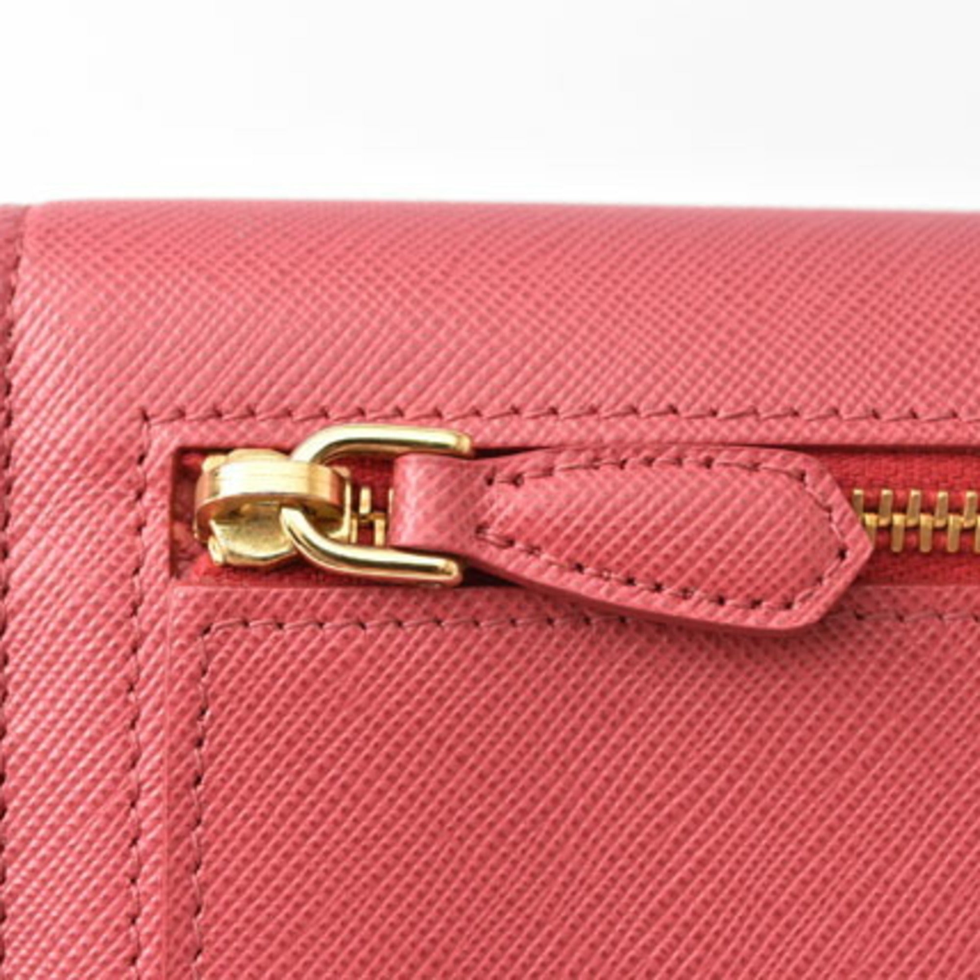 Prada Peonia Saffiano Metal Saffiano Metal Long Wallet (Bi-Fold) (Pre-Owned)
