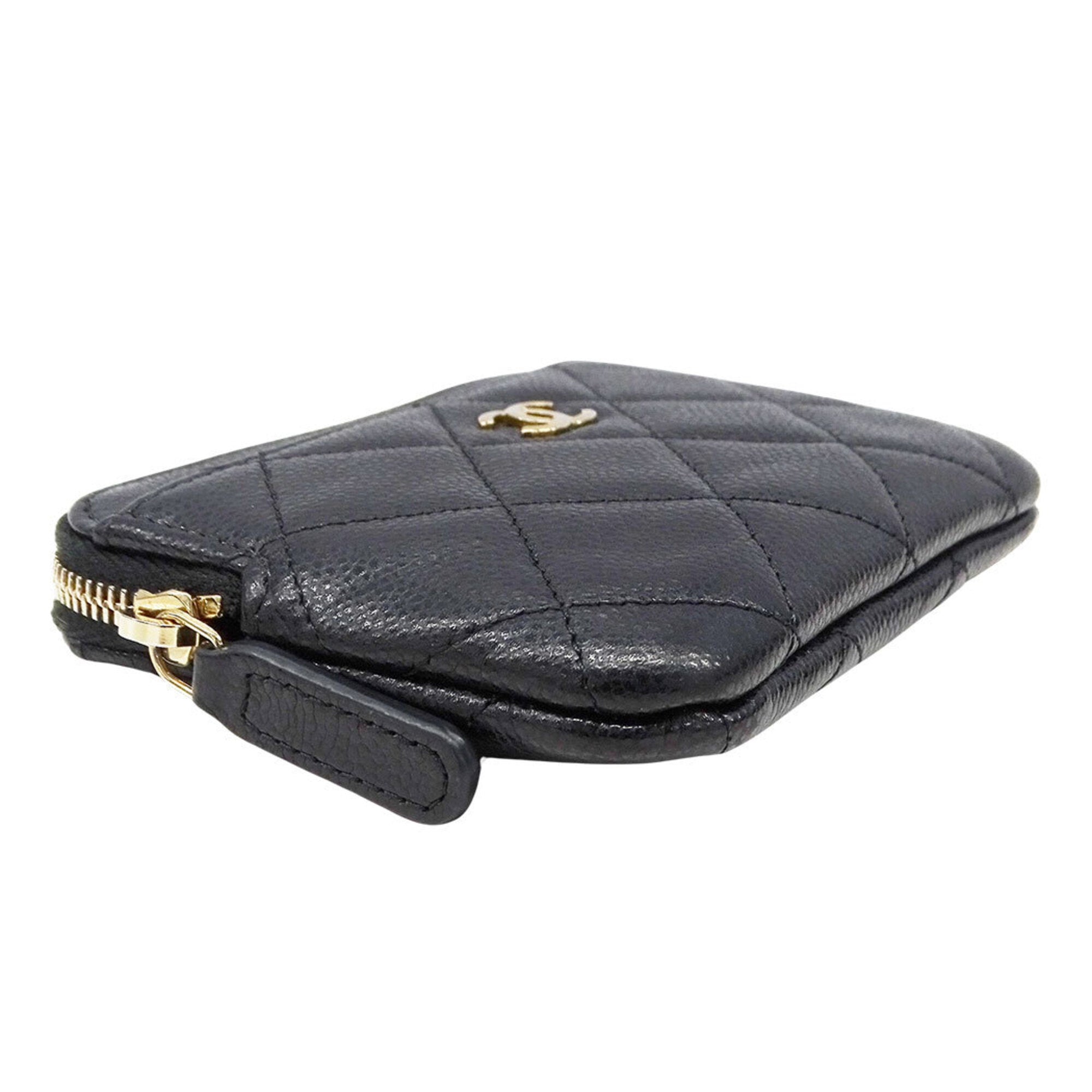 Chanel Black Grained Calfskin Coin Purse/Coin Case (Pre-Owned)
