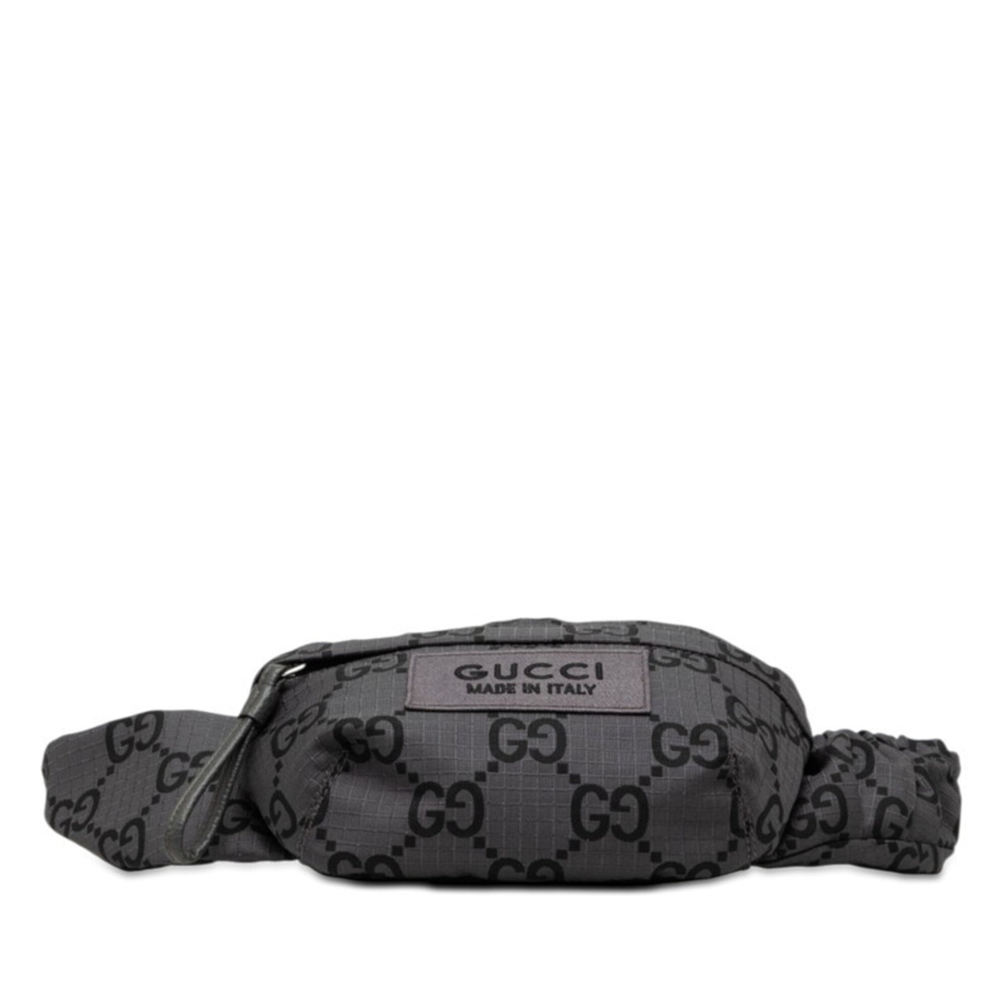 Gucci Gray Nylon Leather Fanny Pack (Pre-Owned)