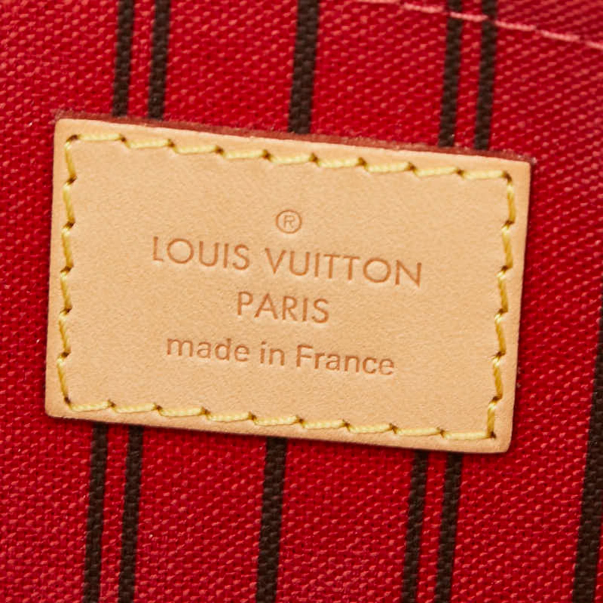 Louis Vuitton Brown Cerise Red Color Pvc Leather Clutch Bag Handbag Pouch (Pre-Owned)