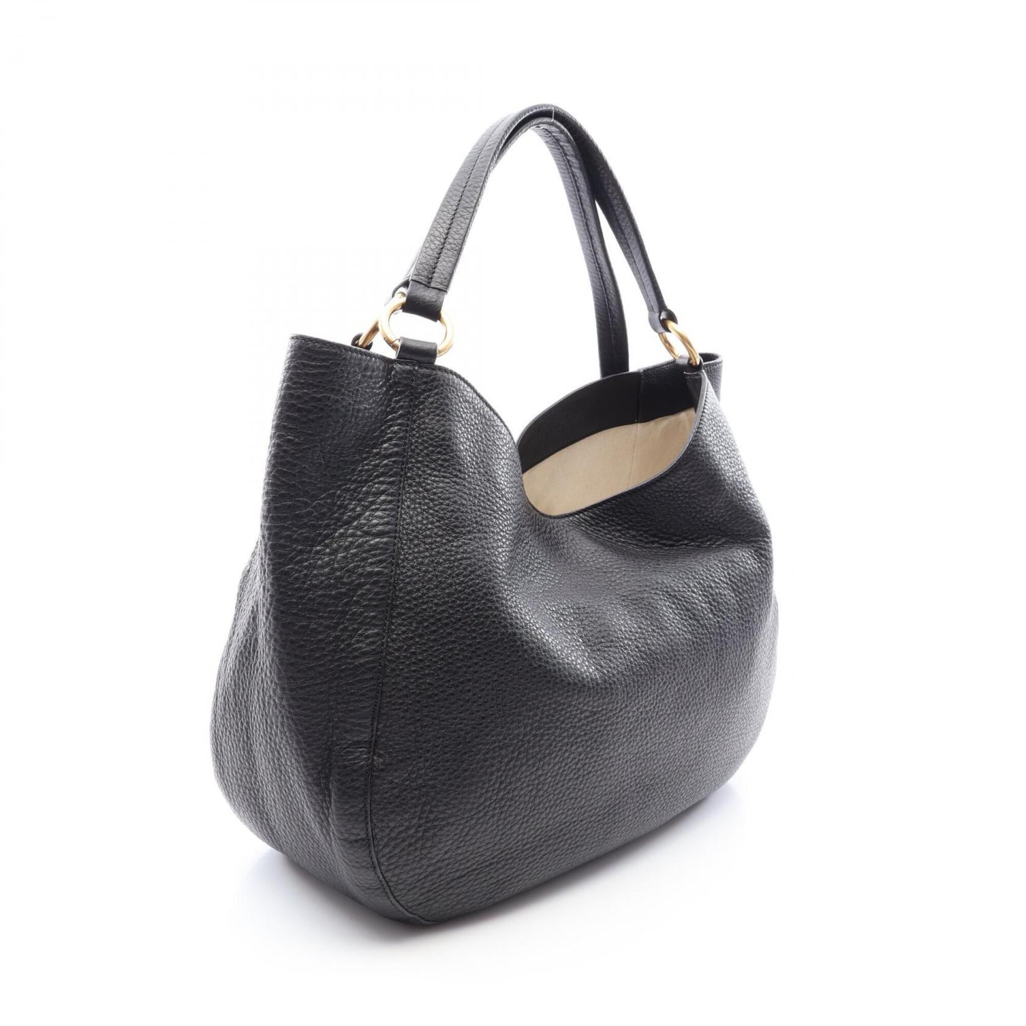 Gucci Black Leather Handbag Shoulder Bag (Pre-Owned)