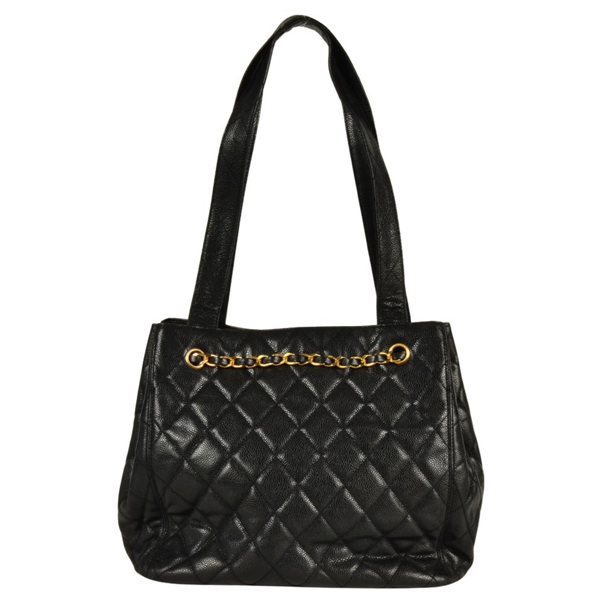 Chanel Black Grained Calfskin Shoulder Bag (Pre-Owned)