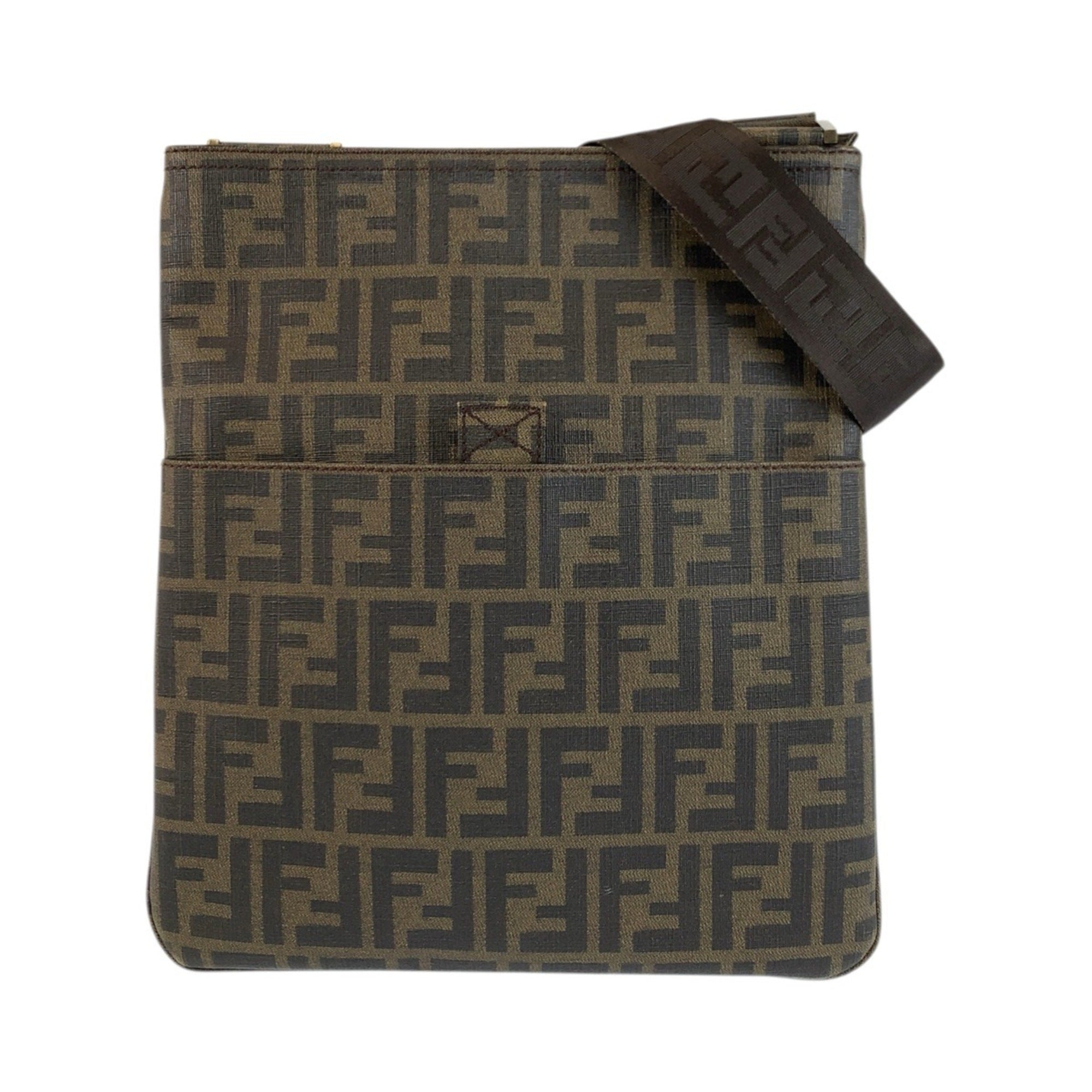 Fendi Brown Pvc Pochette Shoulder Bag (Pre-Owned)