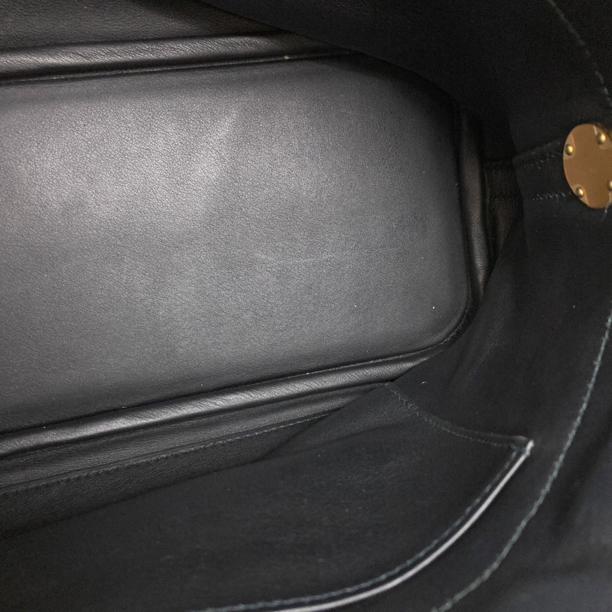 Hermes Black Taurillon Clemence Leather Handbag (Pre-Owned)