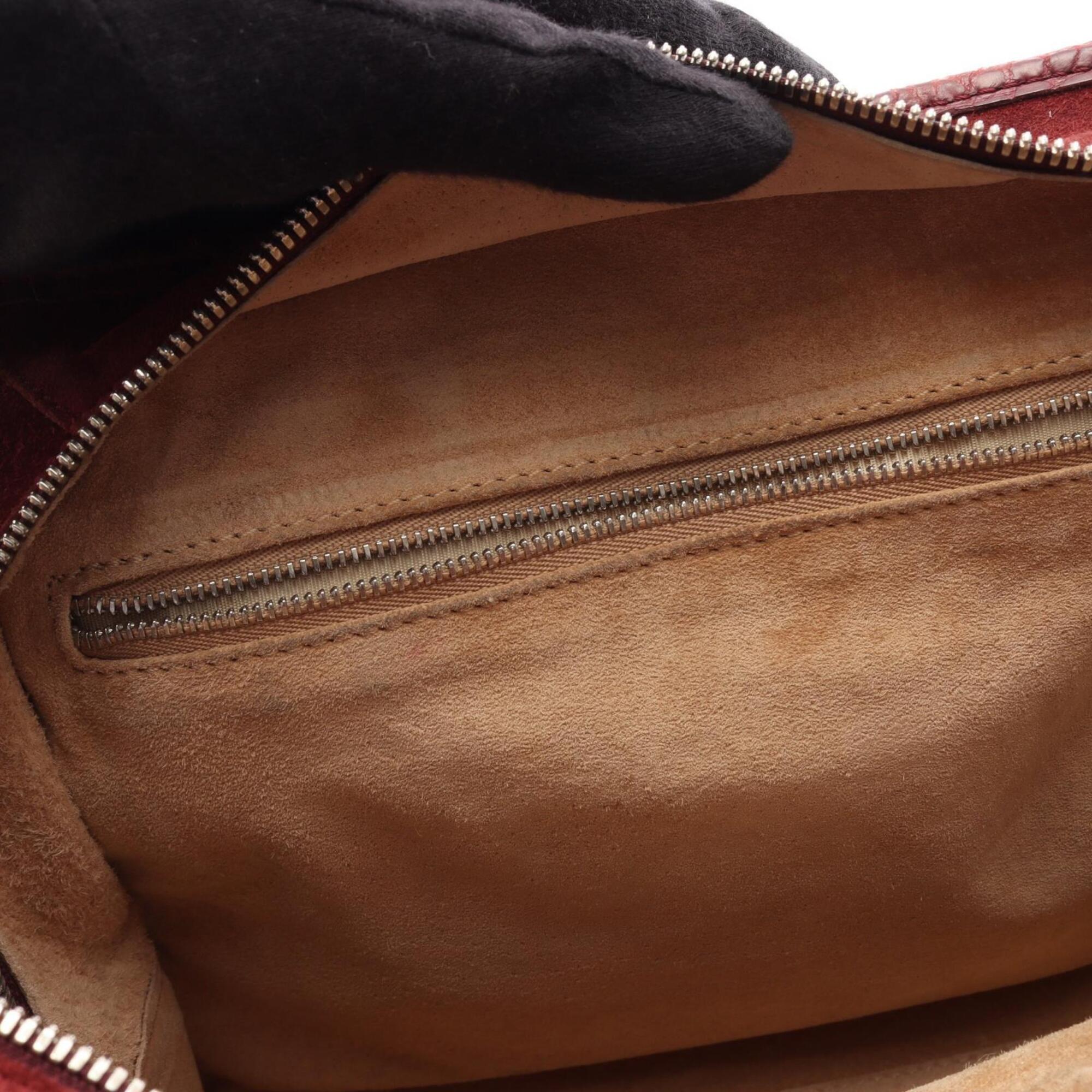 Loewe Bordeaux Suede Leather Handbag (Pre-Owned)