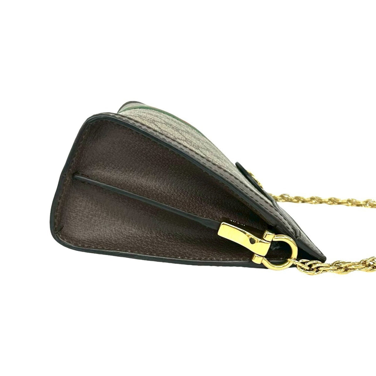 Gucci Brown Green Red Color Leather Pvc Pochette Shoulder Bag (Pre-Owned)