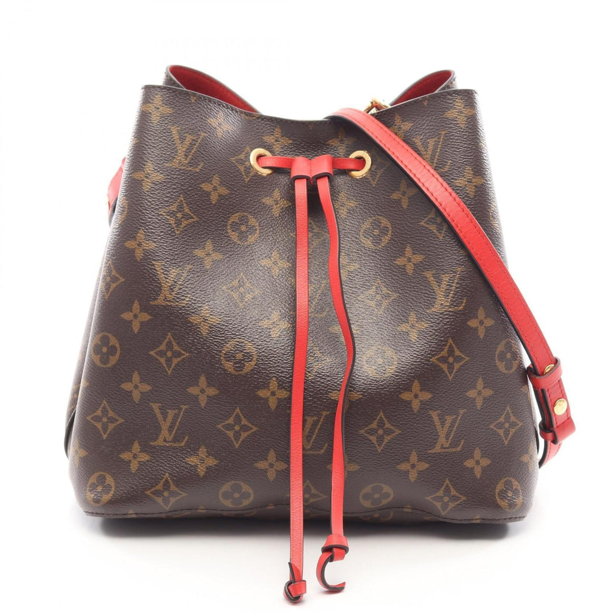 Louis Vuitton Brown Red Color Coated Canvas Pvc Monogram Leather Handbag Shoulder Bag (Pre-Owned)