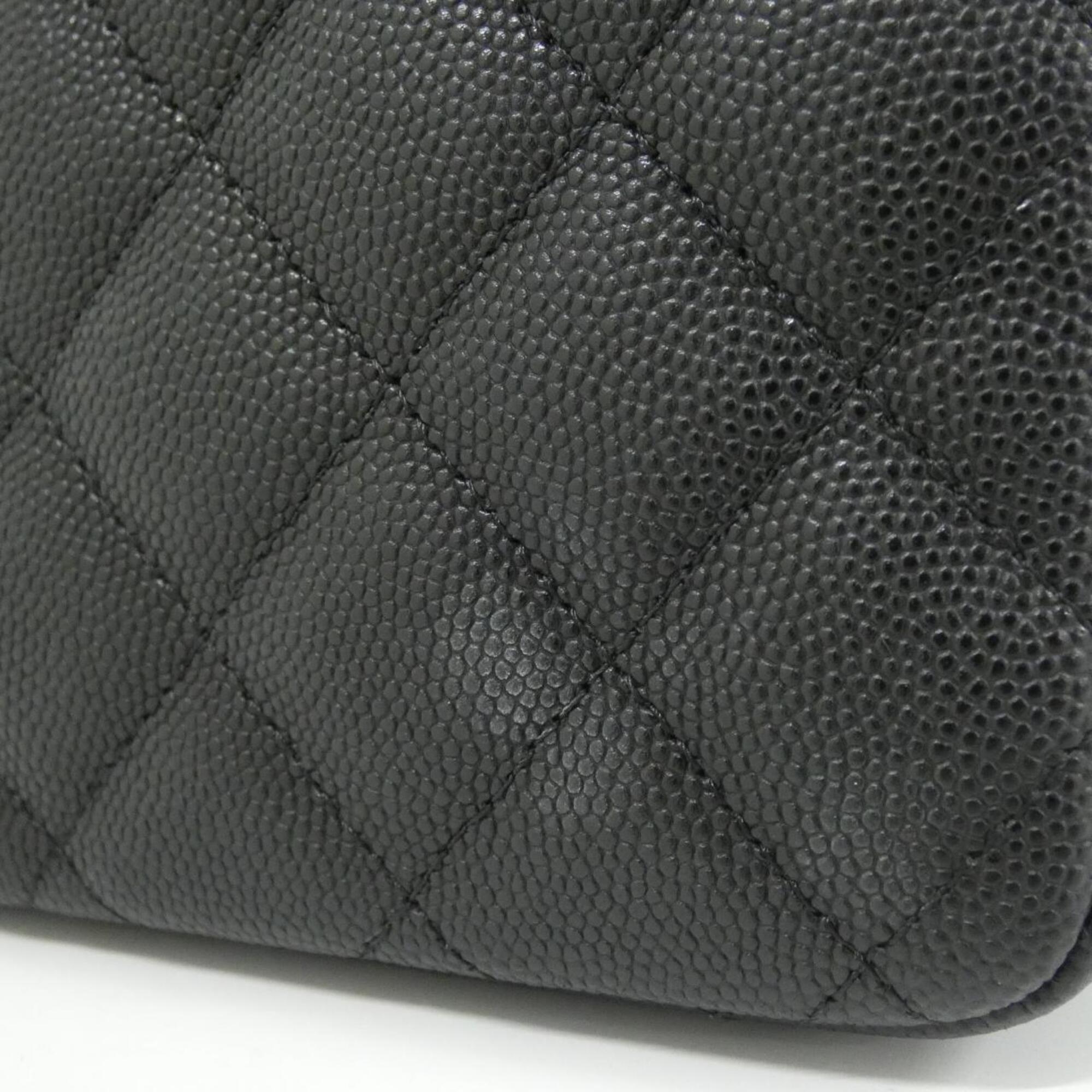 Chanel Black Grained Calfskin Shoulder Bag (Pre-Owned)