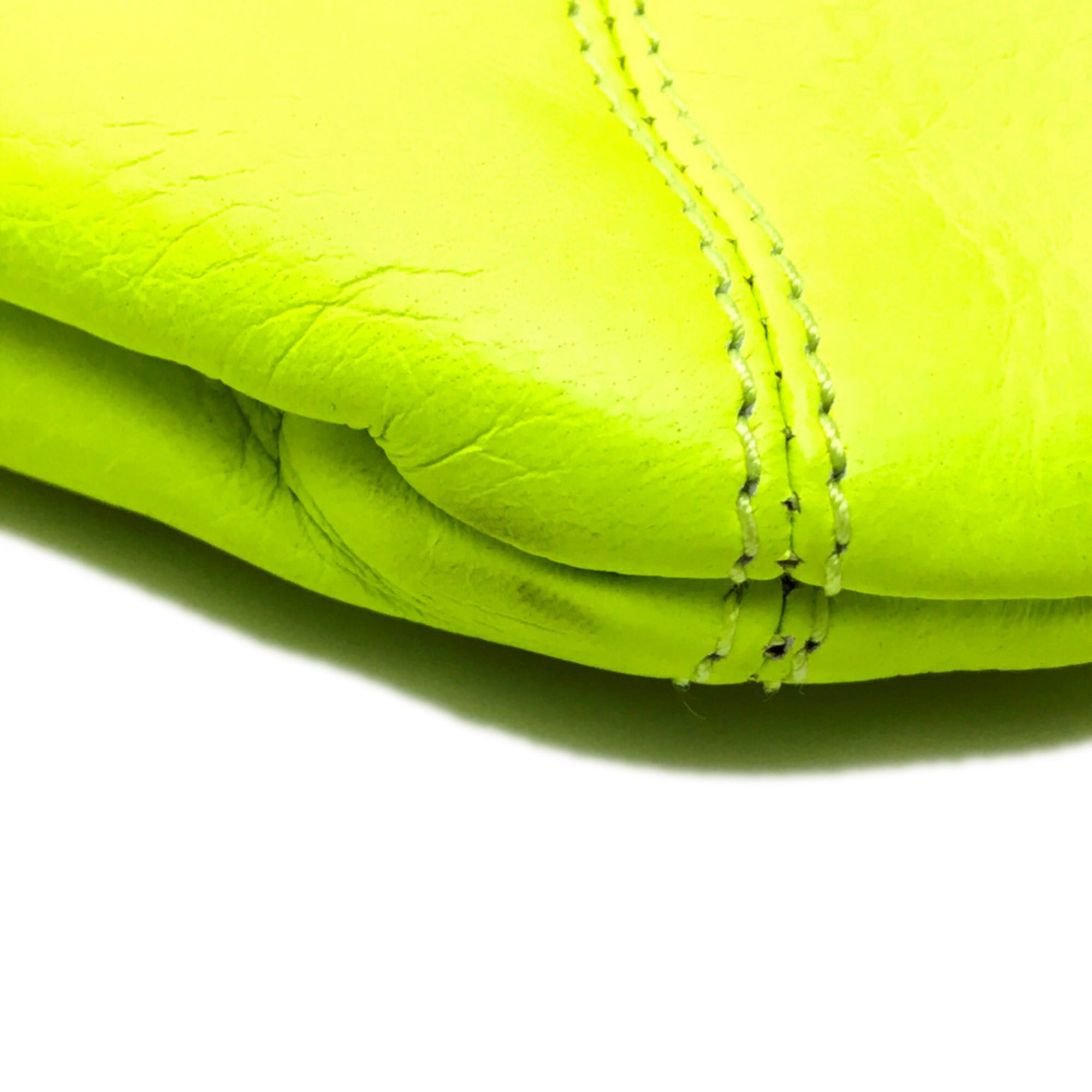Sergio Rossi Fluorescent Yellow Leather Clutch Bag (Pre-Owned)