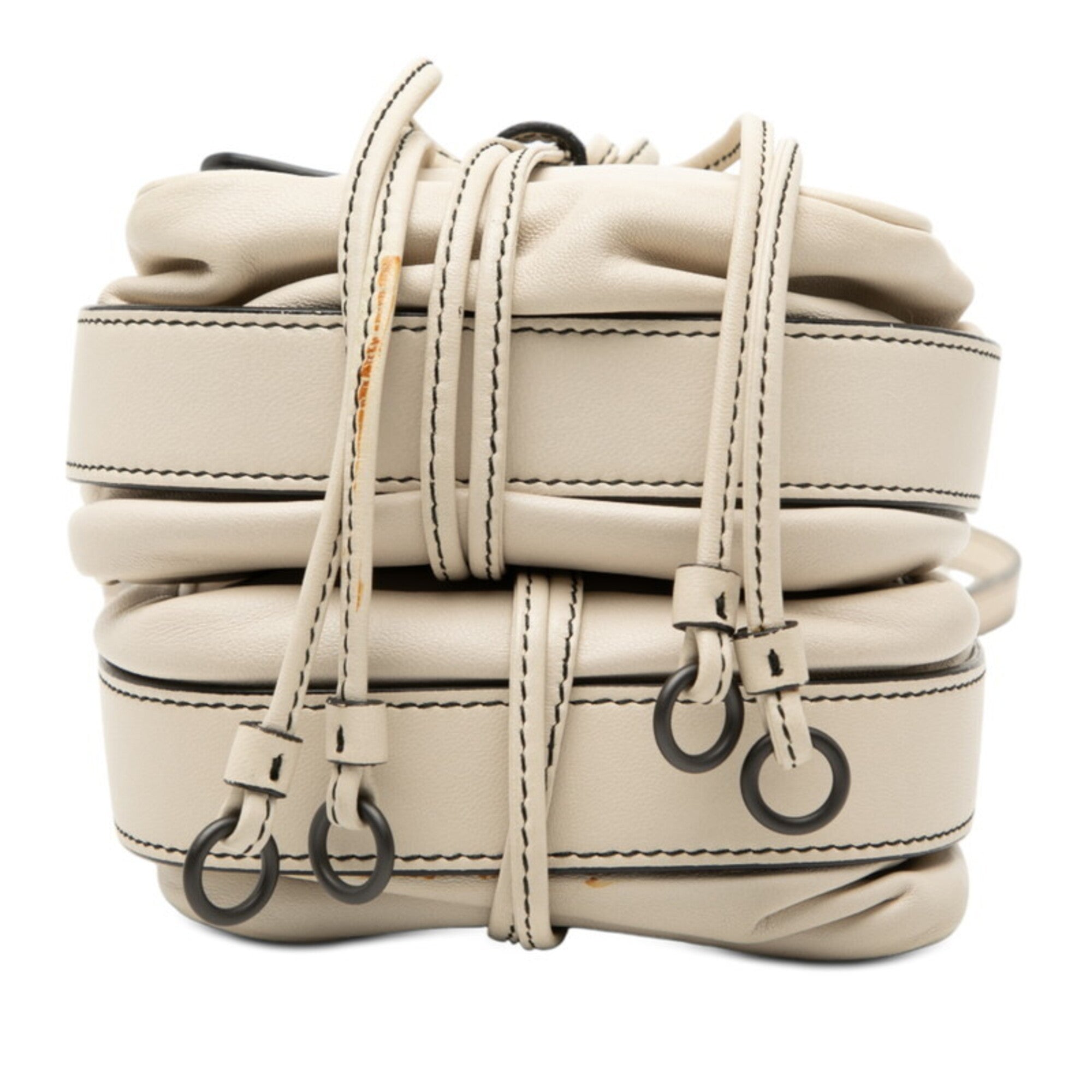 Bottega Veneta Ivory White Leather Shoulder Bag (Pre-Owned)