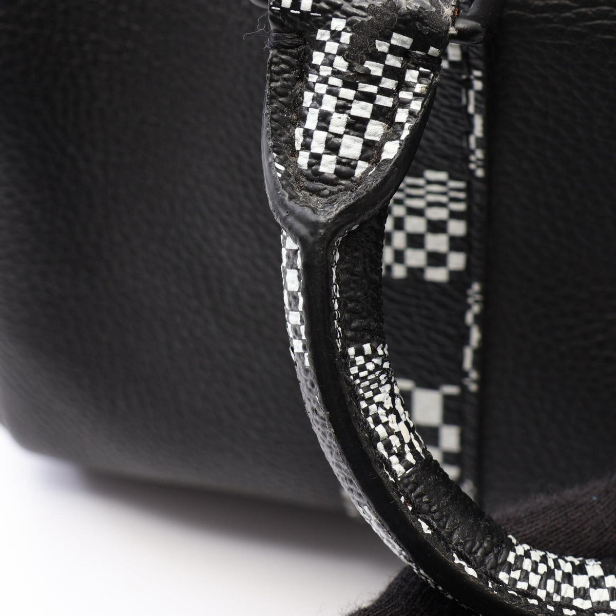 Louis Vuitton Black Leather Coated Canvas Handbag (Pre-Owned)