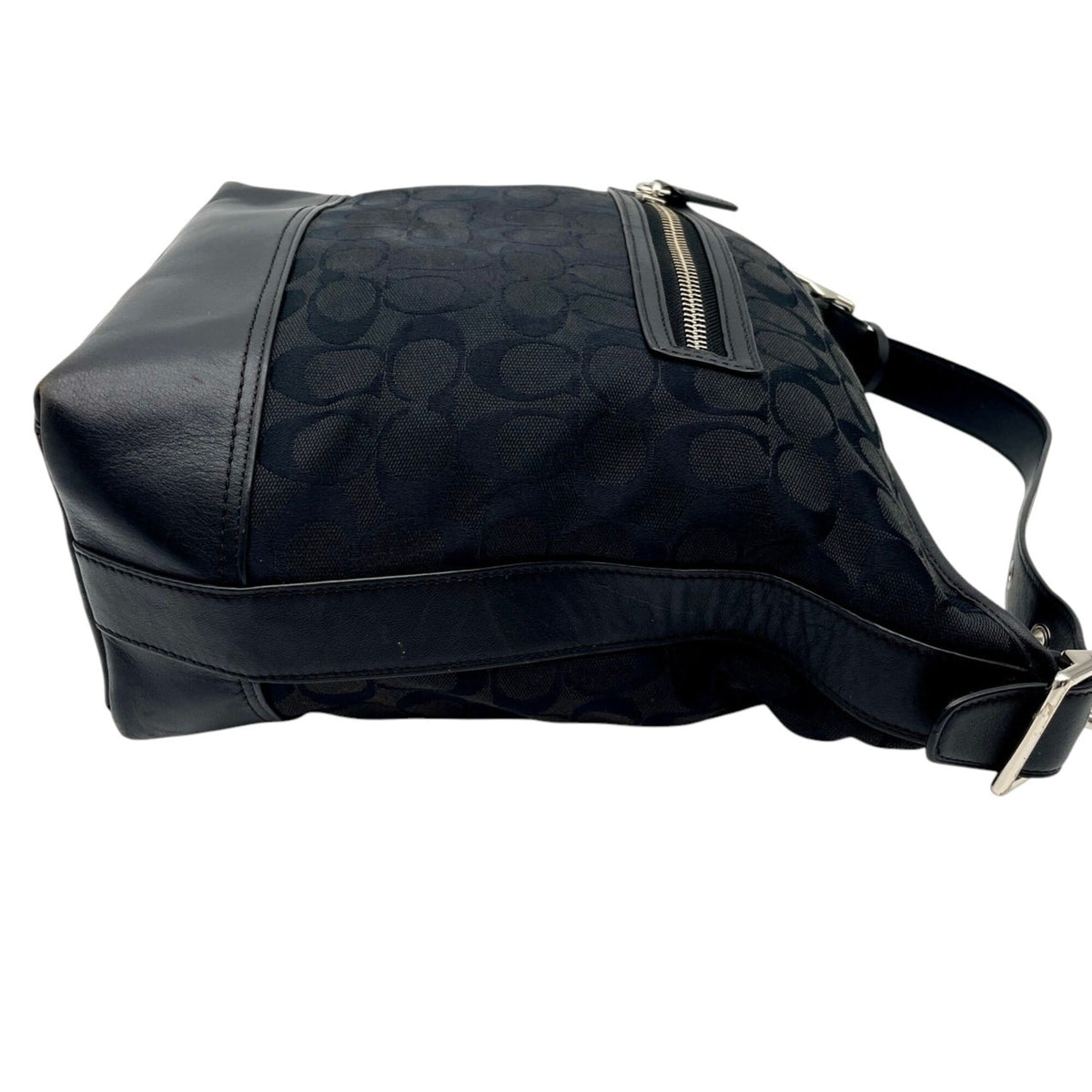 Coach Black Canvas Leather Crossbody Bag Shoulder Bag (Pre-Owned)