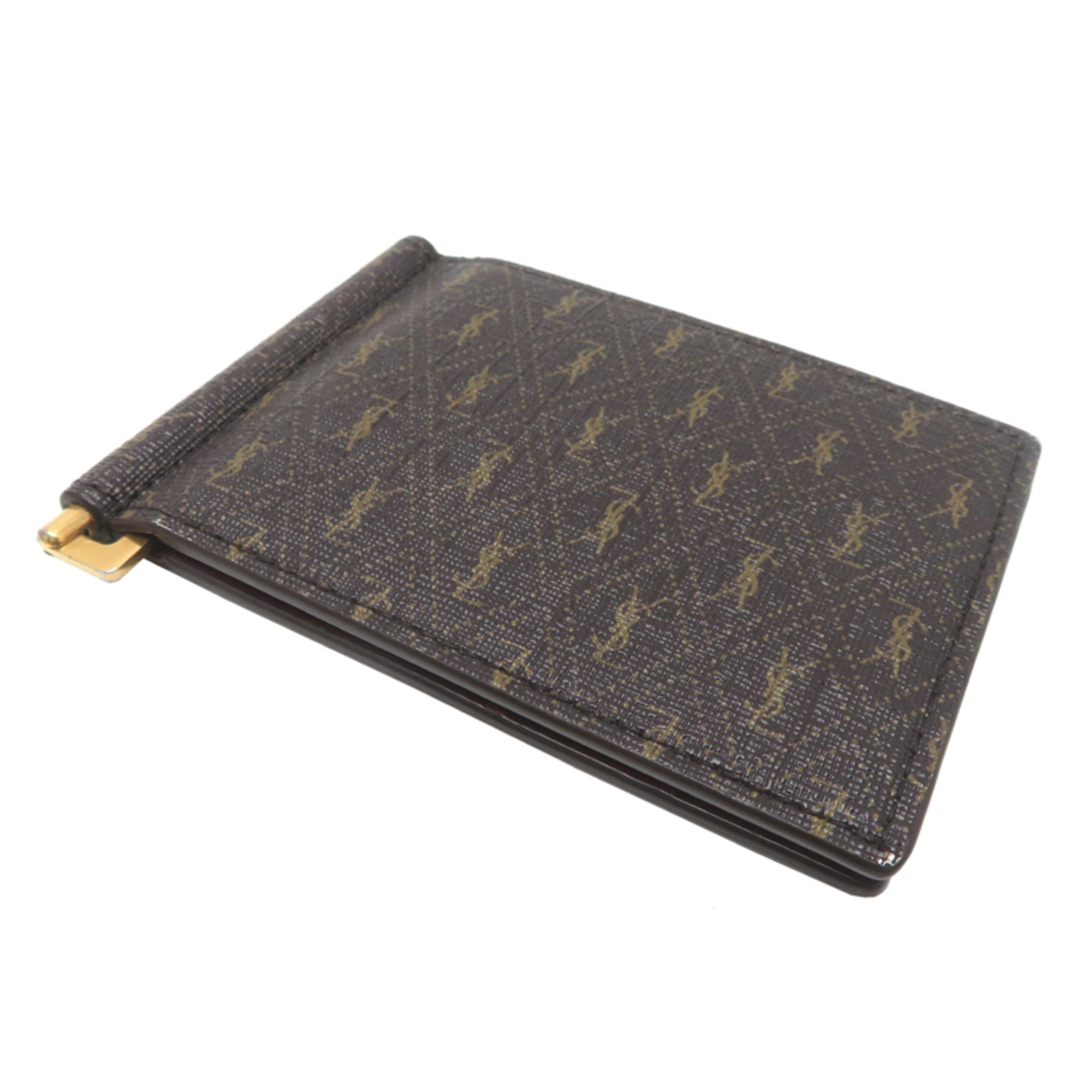 Saint Laurent Brown Pvc Leather Money Clip (Pre-Owned)