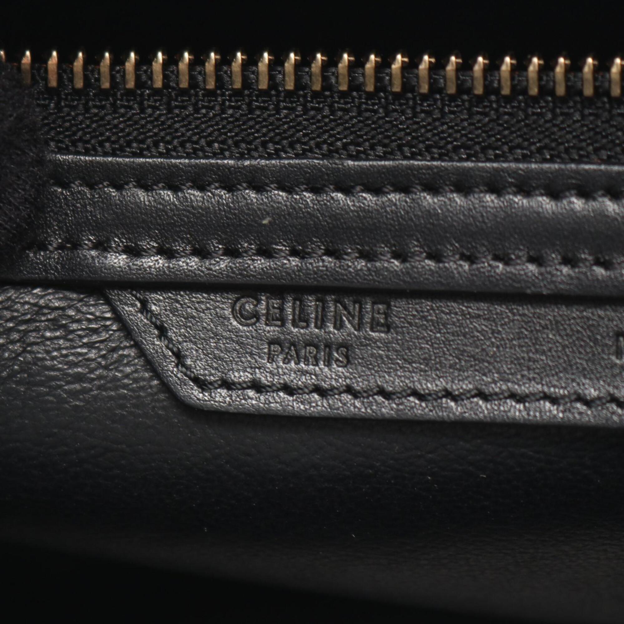Celine Black Blue Gray Leather Handbag (Pre-Owned)