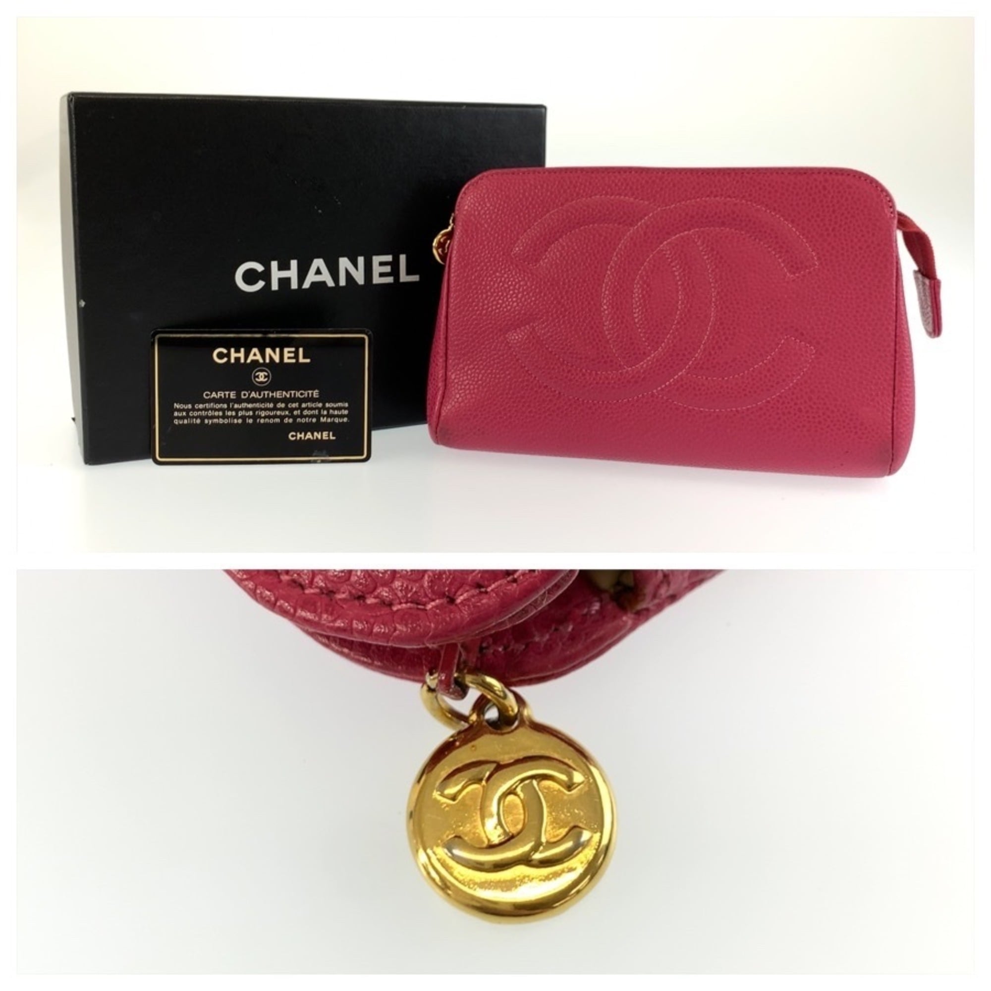 Chanel Pink Leather Pouch (Pre-Owned)