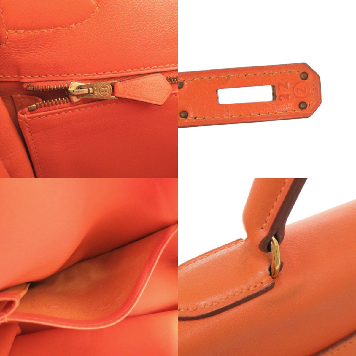 Hermes Orange Gulliver Leather Handbag (Pre-Owned)