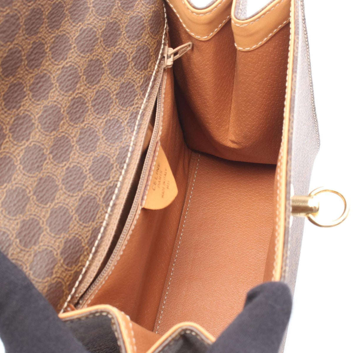 Celine Brown Pvc Coated Canvas Leather Handbag (Pre-Owned)