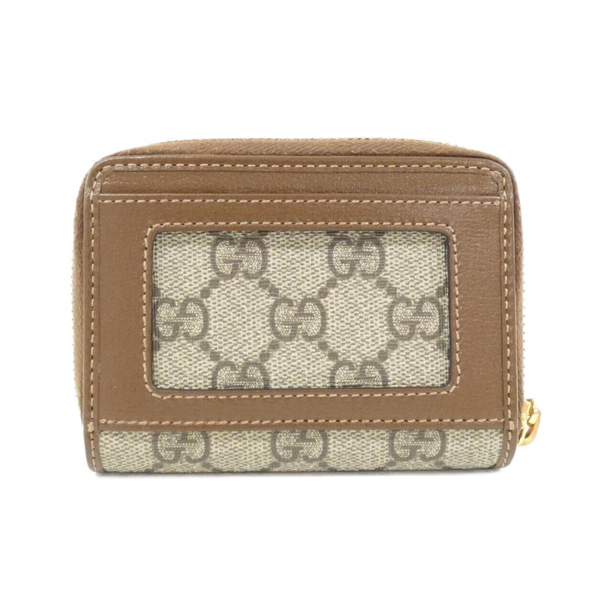 Gucci Beige Brown Gg Supreme Canvas Coin Purse/Coin Case (Pre-Owned)