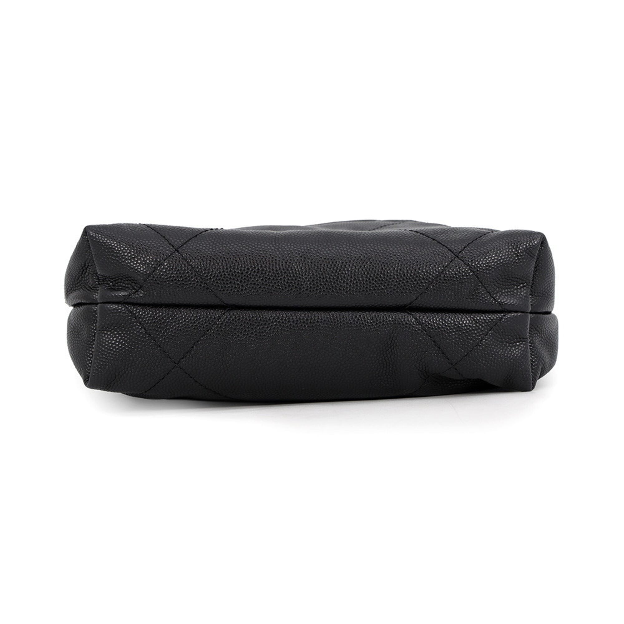 Chanel Black Grained Calfskin Handbag