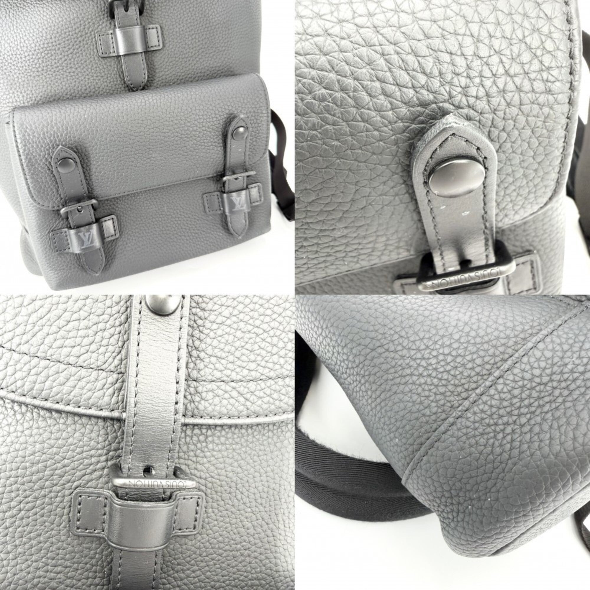 Louis Vuitton Black Leather Backpack (Pre-Owned)