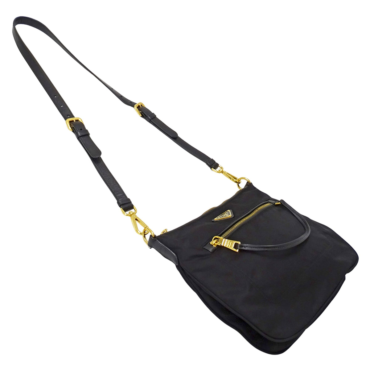 Prada Black Nylon Handbag Shoulder Bag (Pre-Owned)