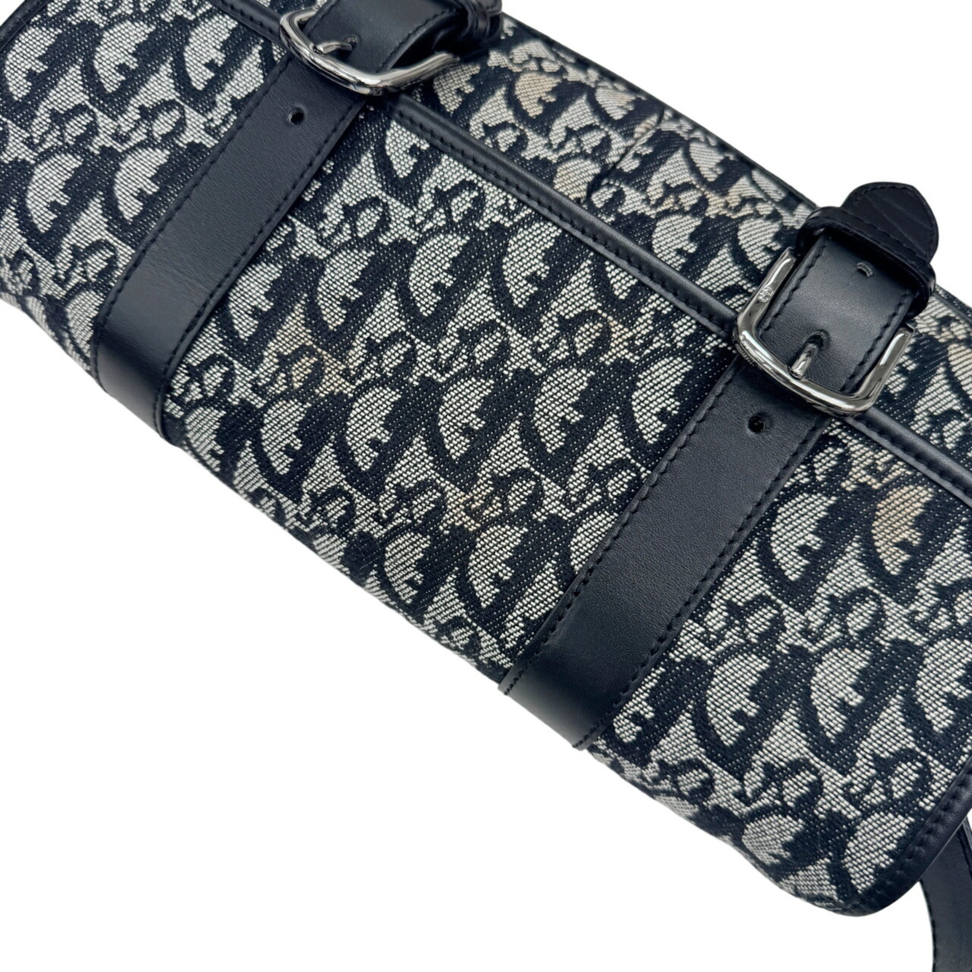 Christian Dior Trotter Black Canvas Shoulder Bag (Pre-Owned)