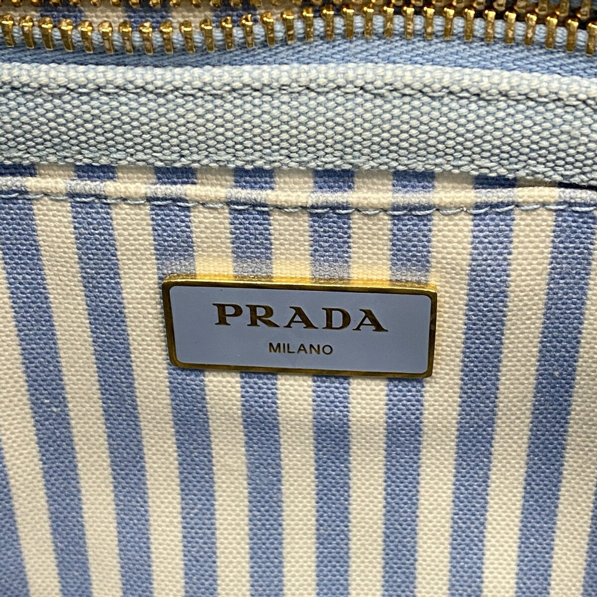 Prada Gold Canvas Tote Bag (Pre-Owned)