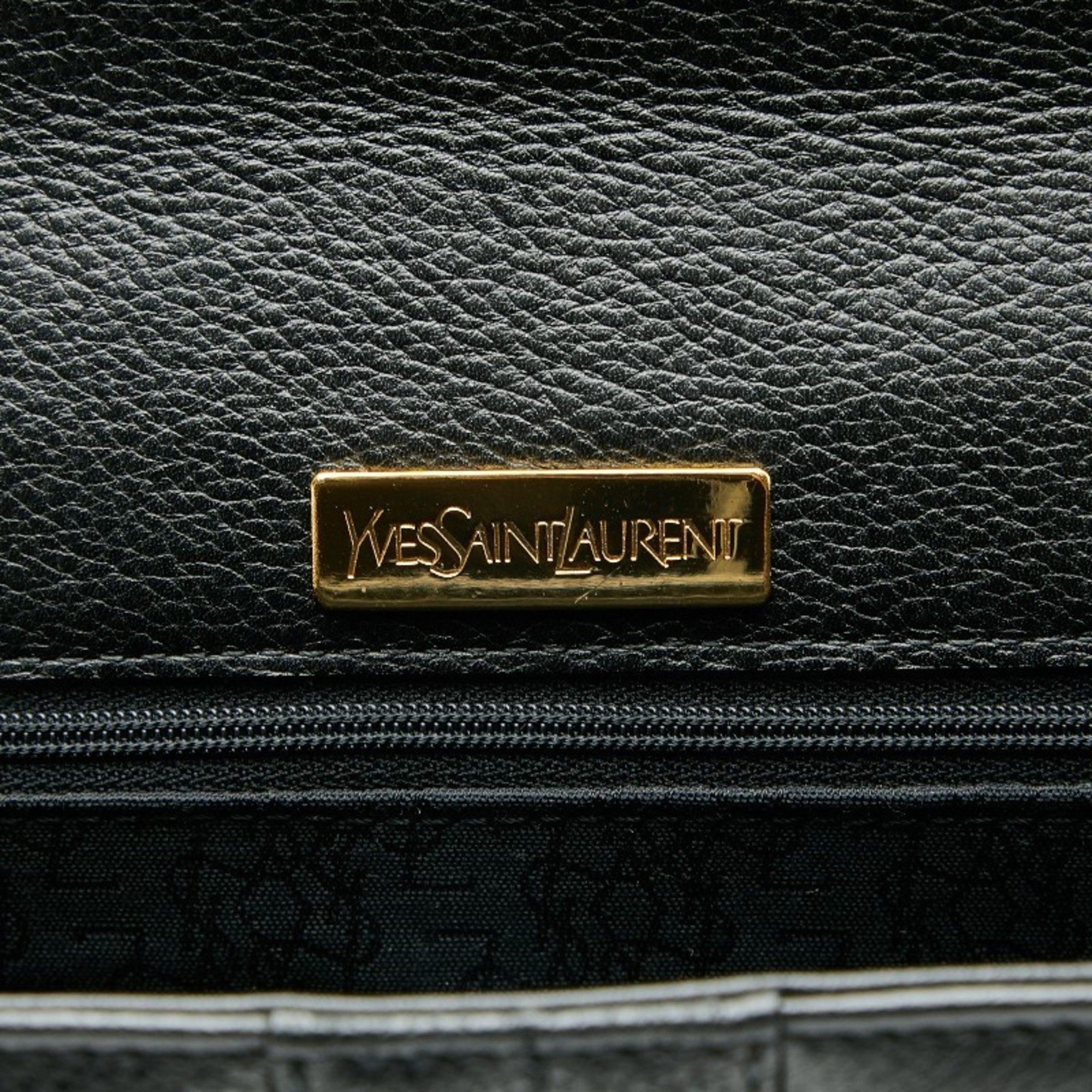 Saint Laurent Black Leather Clutch Bag (Pre-Owned)
