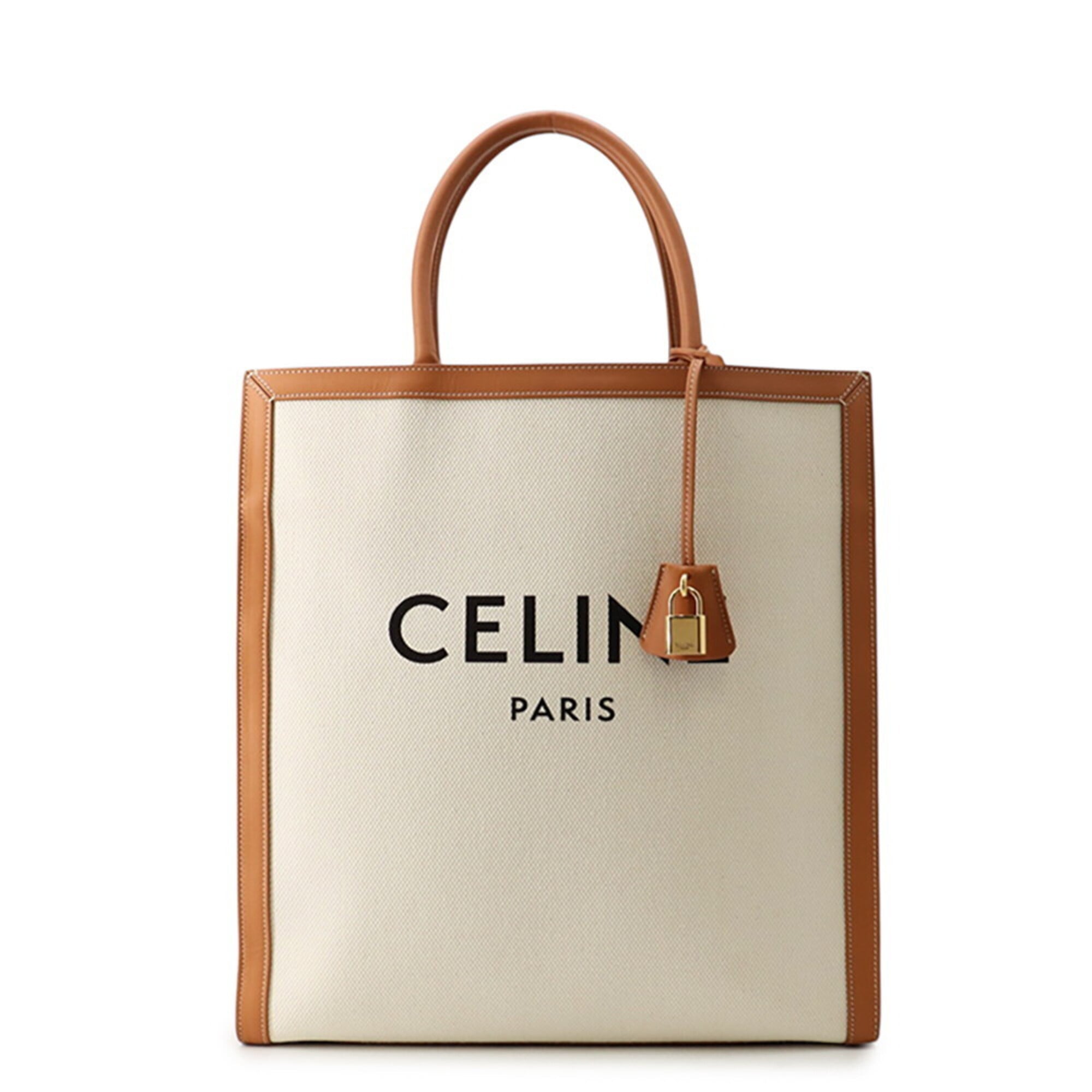 Celine Beige Camel Canvas Leather Tote Bag (Pre-Owned)
