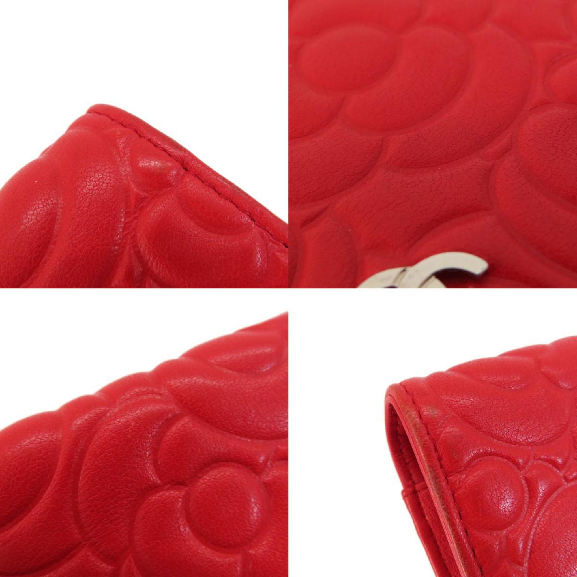 Chanel Red Color Leather Chain/Shoulder Wallet (Pre-Owned)