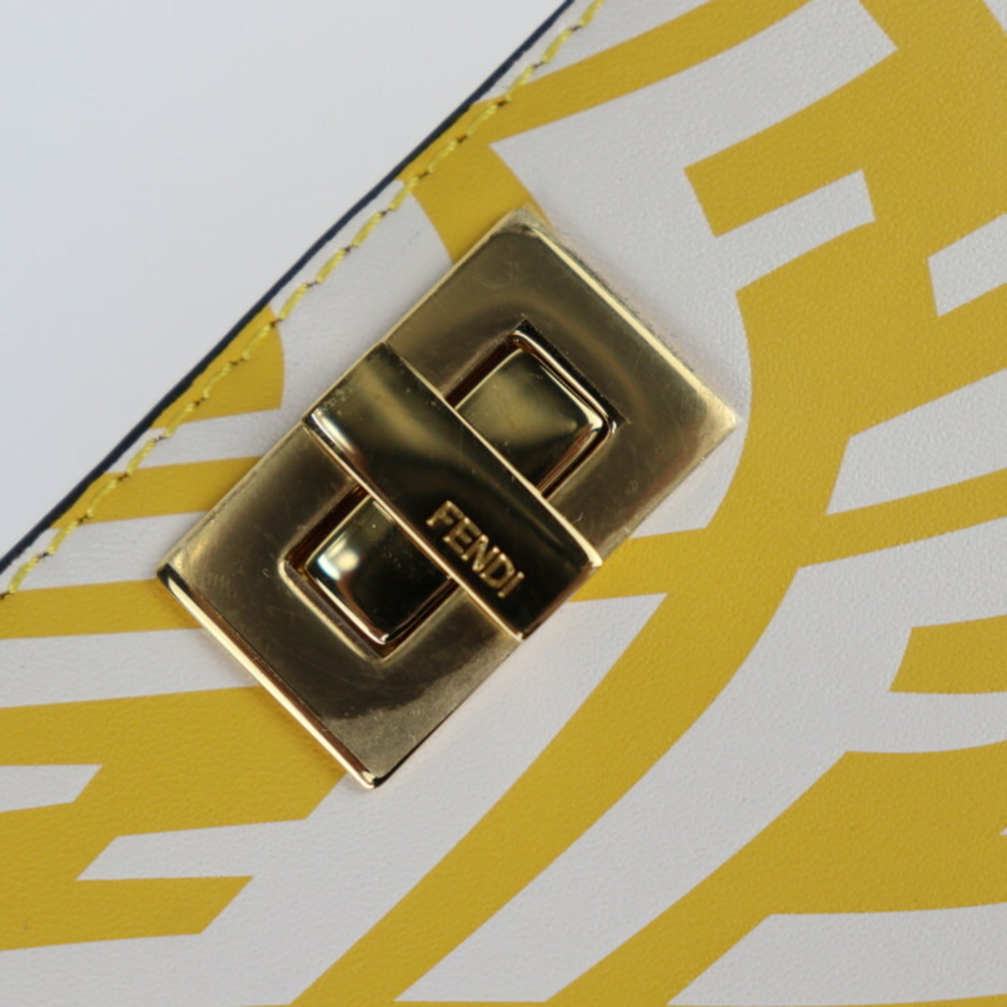 Fendi Yellow Leather Pochette Pouch Shoulder Bag (Pre-Owned)