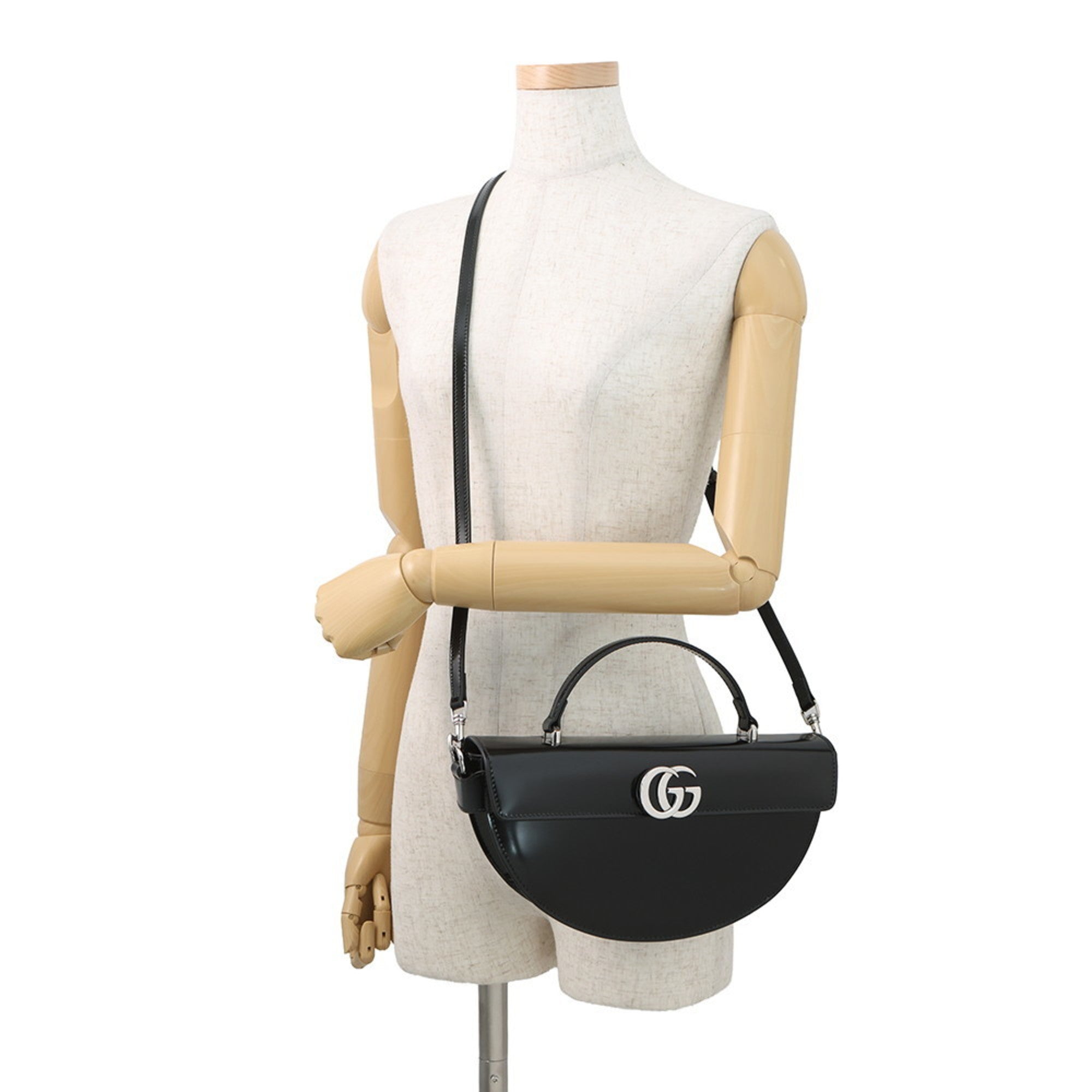 Gucci Black Leather Handbag Shoulder Bag (Pre-Owned)
