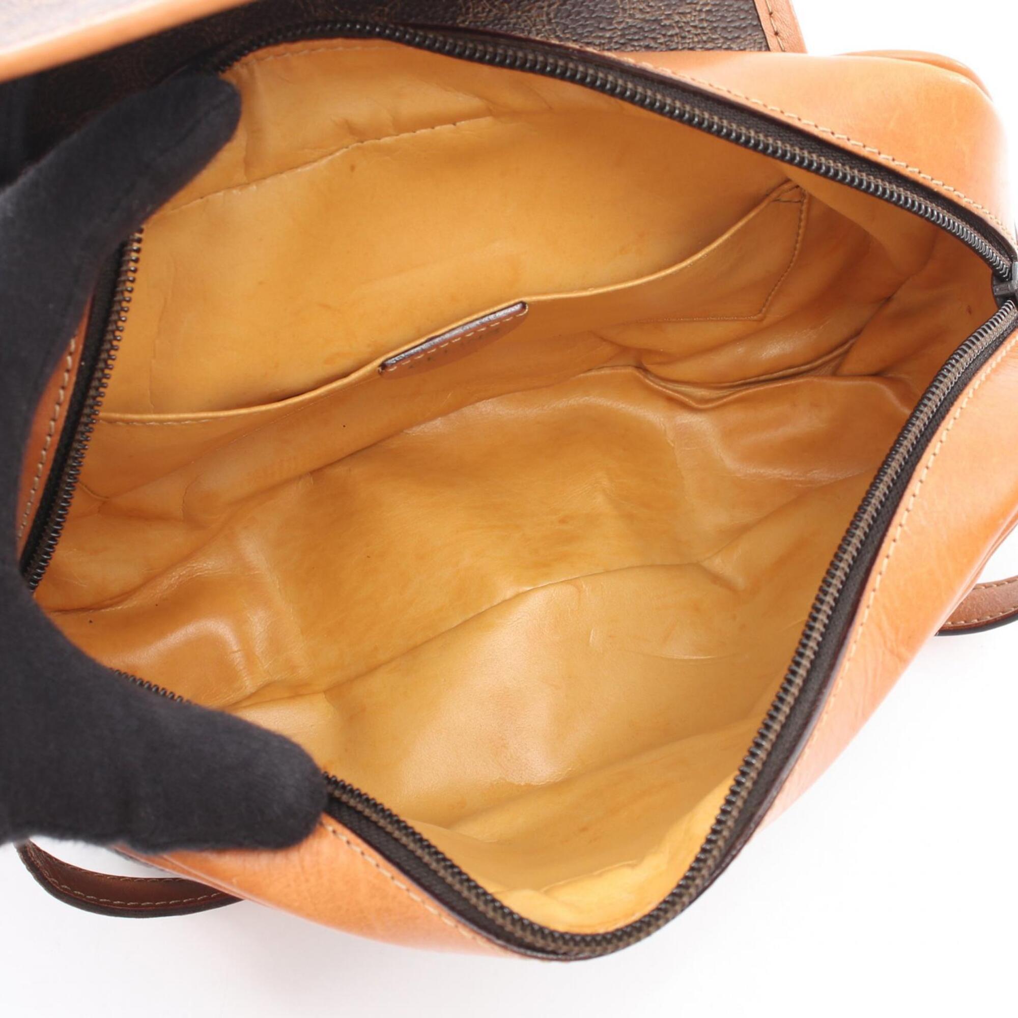 Celine Brown Coated Canvas Pvc Leather Handbag Shoulder Bag (Pre-Owned)