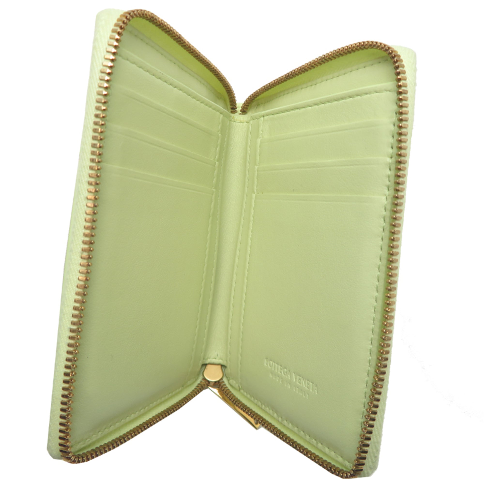 Bottega Veneta Green Yellow Leather Wallet (Bi-Fold) (Pre-Owned)
