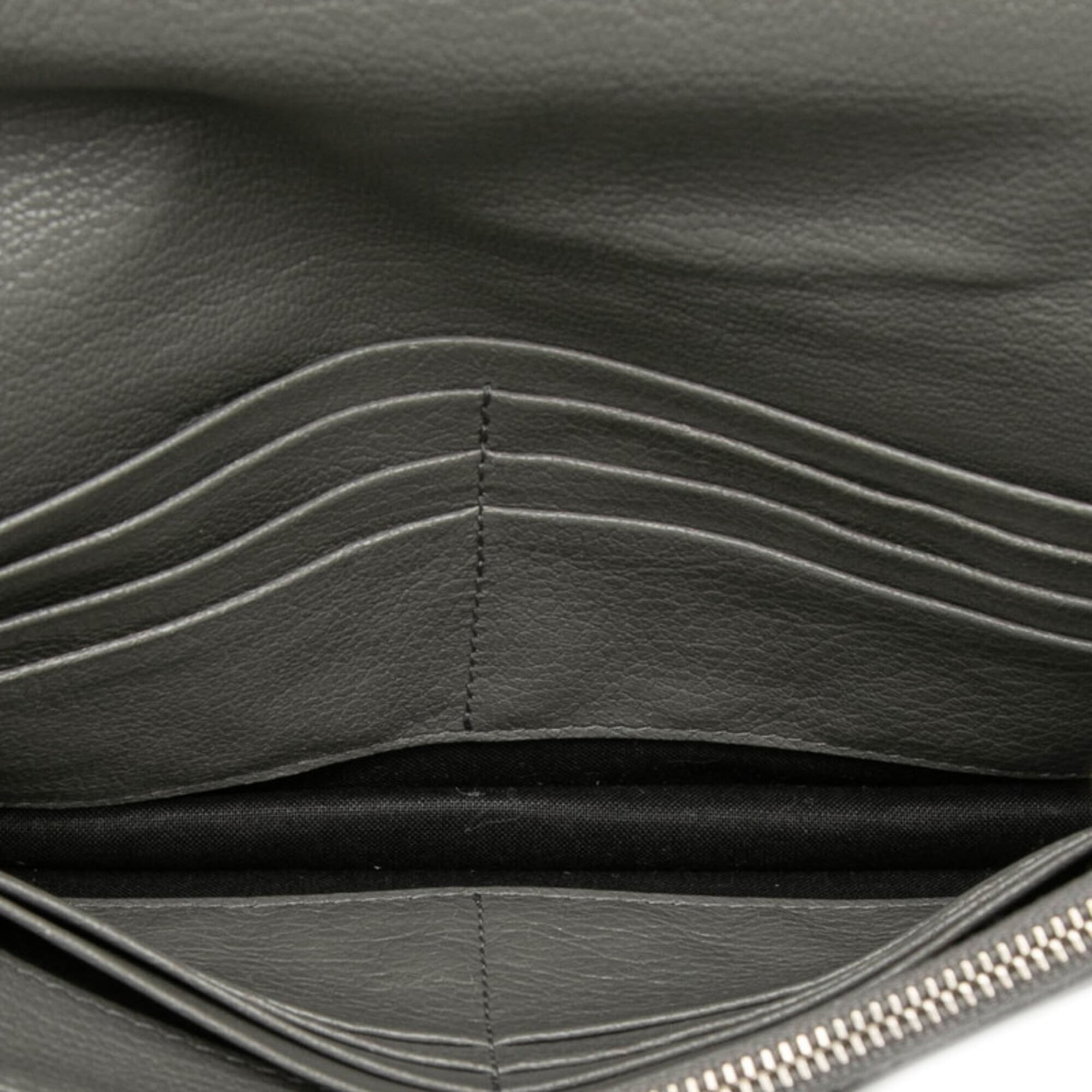 Balenciaga Gray Metallic Leather Chain/Shoulder Wallet (Pre-Owned)