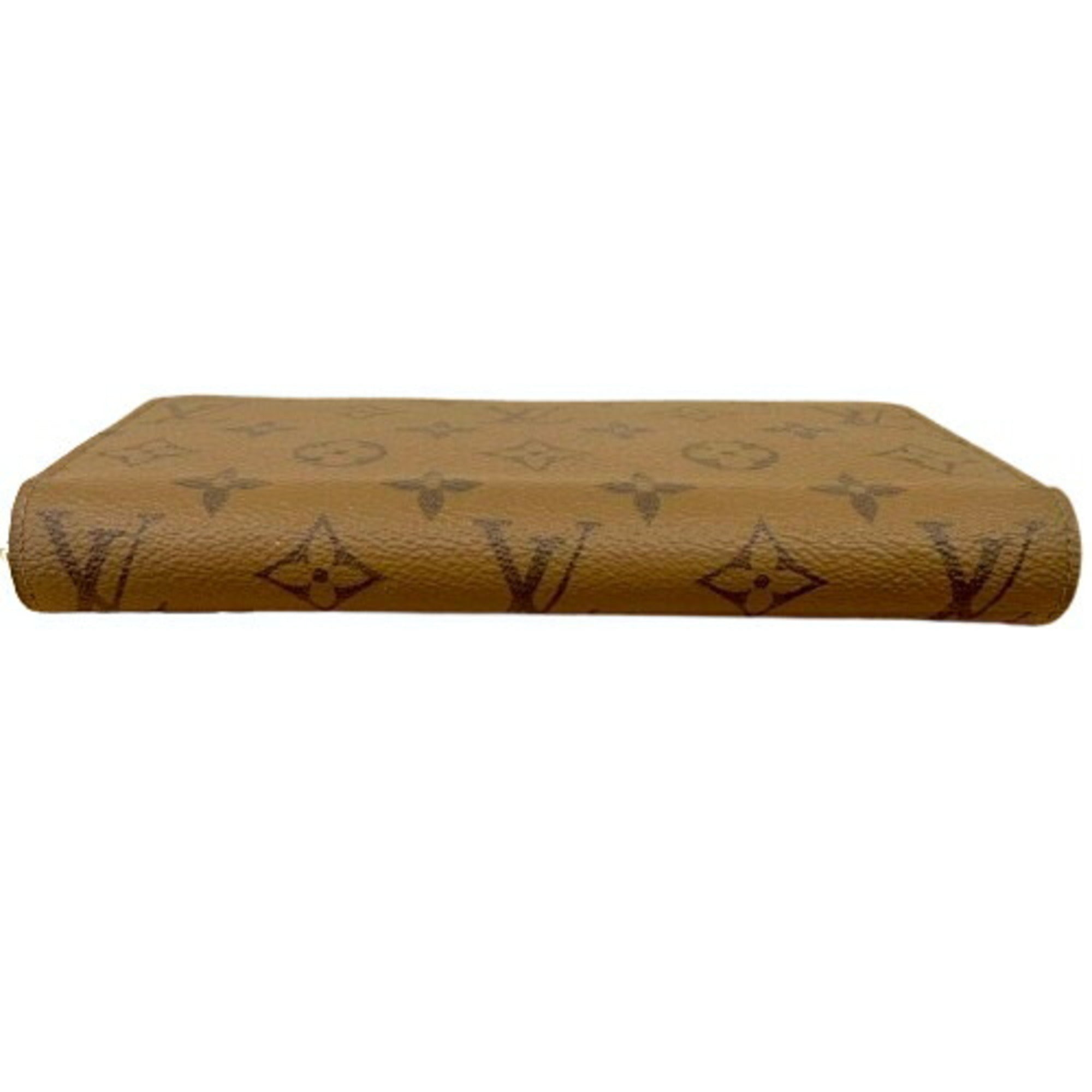 Louis Vuitton Monogram Reverse Brown Leather Long Wallet (Bi-Fold) (Pre-Owned)