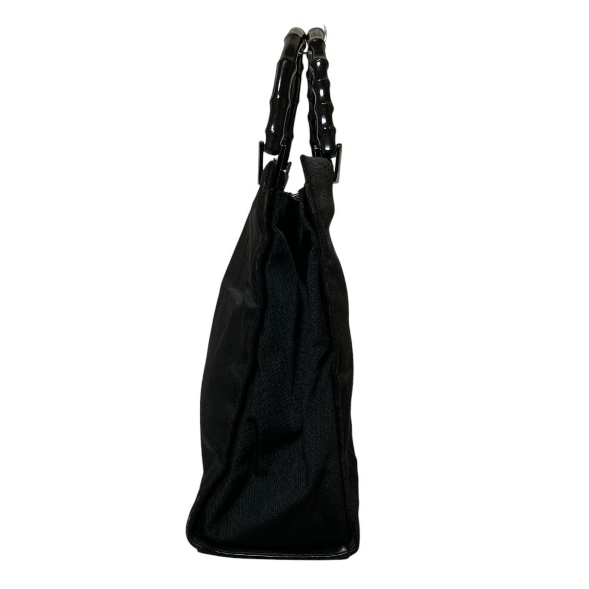 Gucci Bamboo Black Fabric Handbag (Pre-Owned)