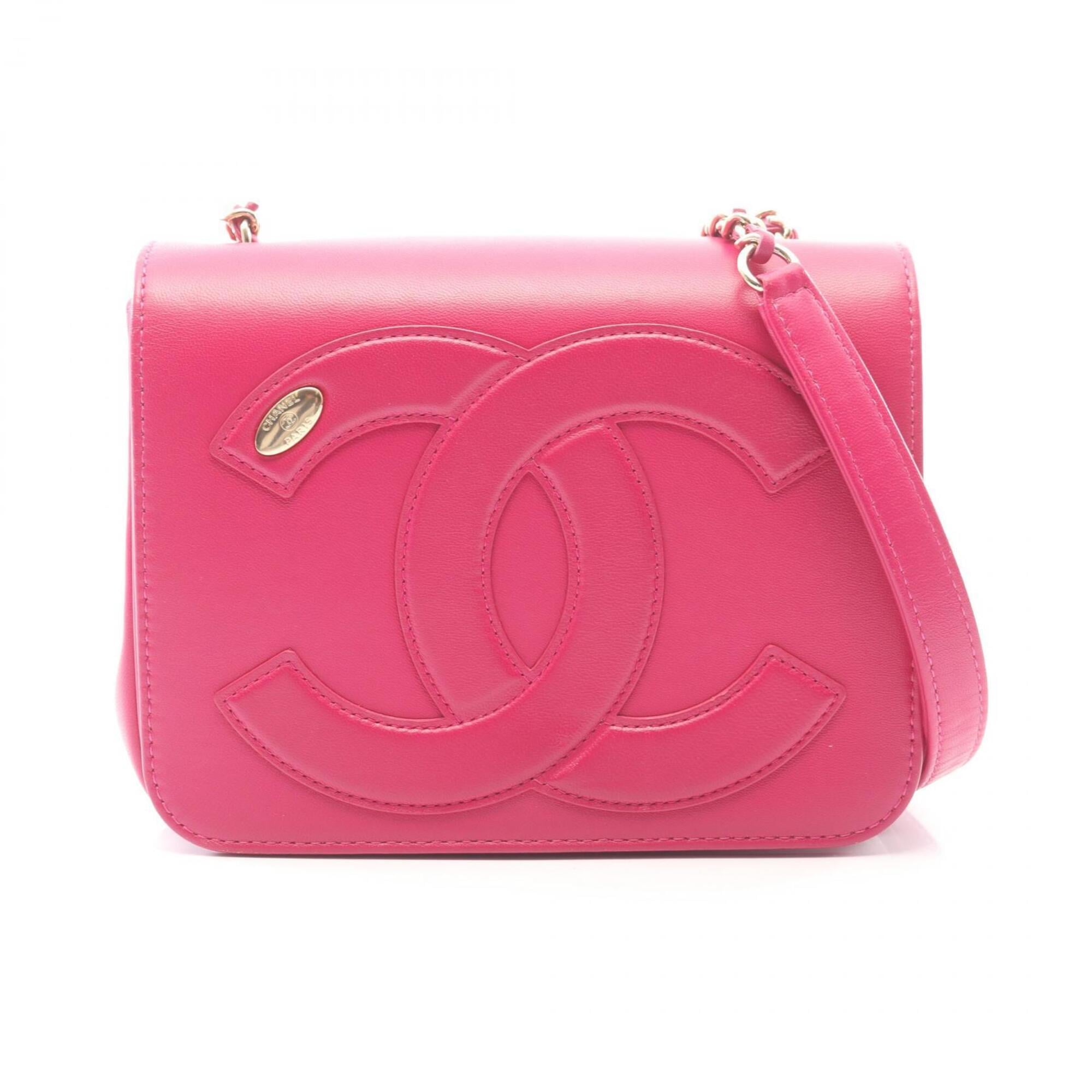 Chanel Pink Leather Handbag Shoulder Bag (Pre-Owned)