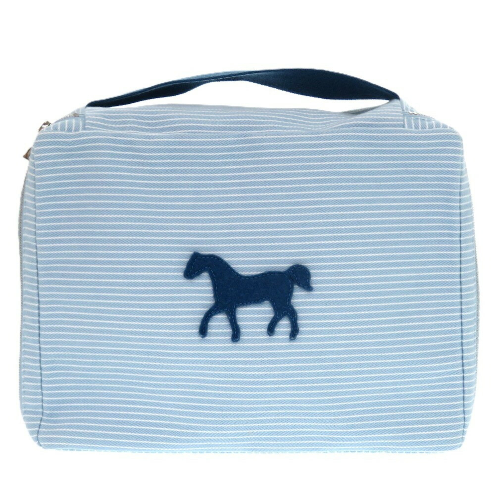 Hermes Blue White Cotton Pouch (Pre-Owned)