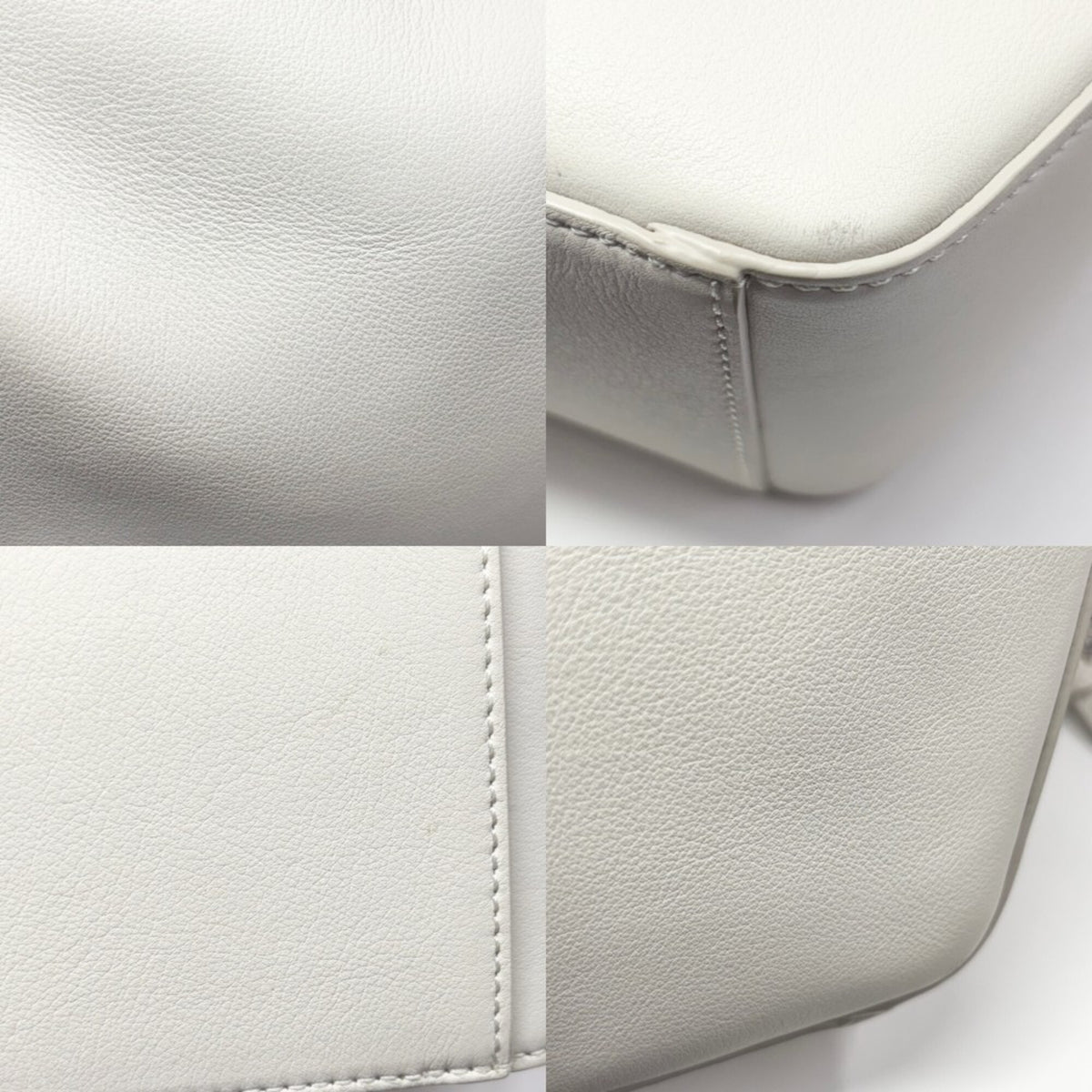 Loewe White Leather Handbag Shoulder Bag (Pre-Owned)