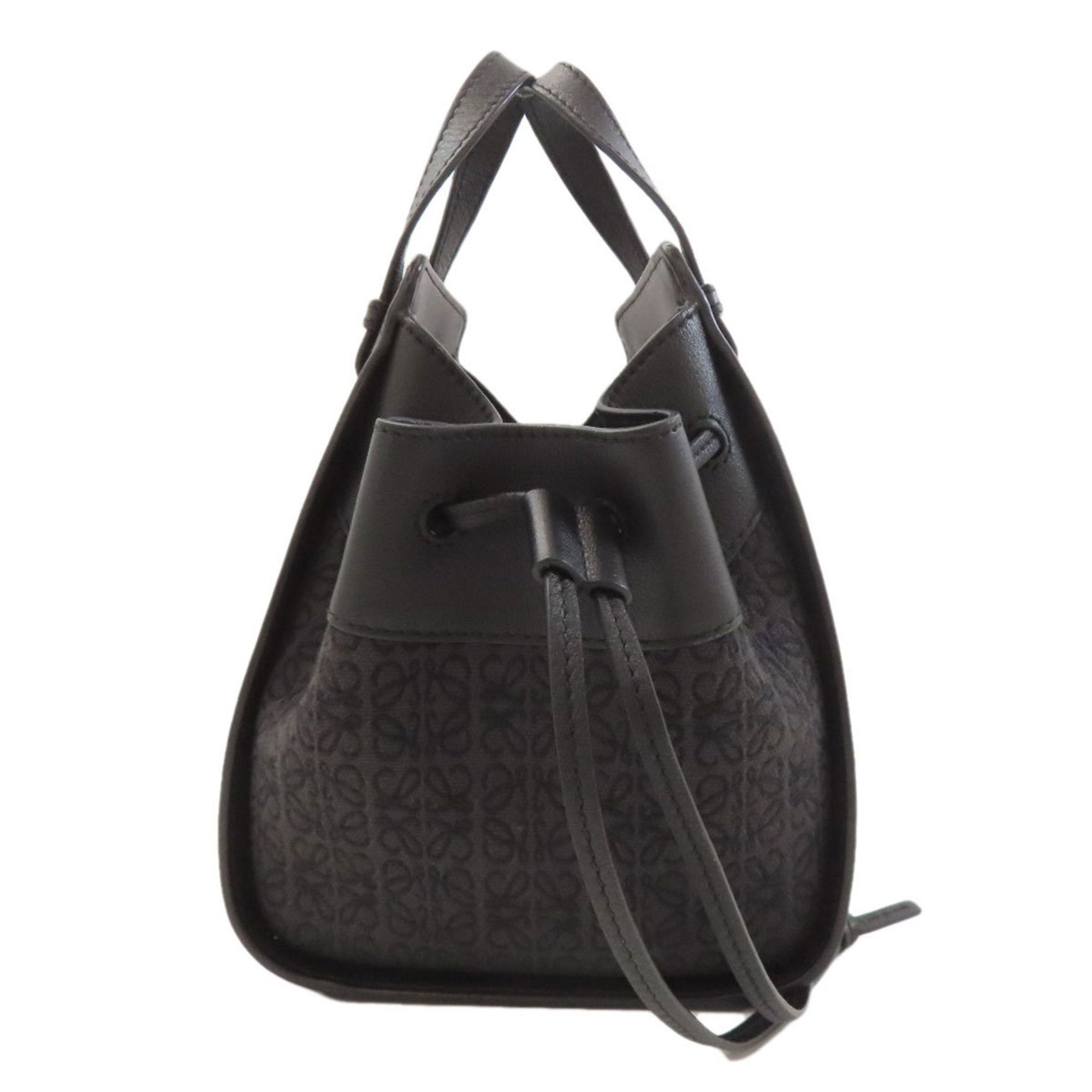 Loewe Black Canvas Leather Handbag (Pre-Owned)