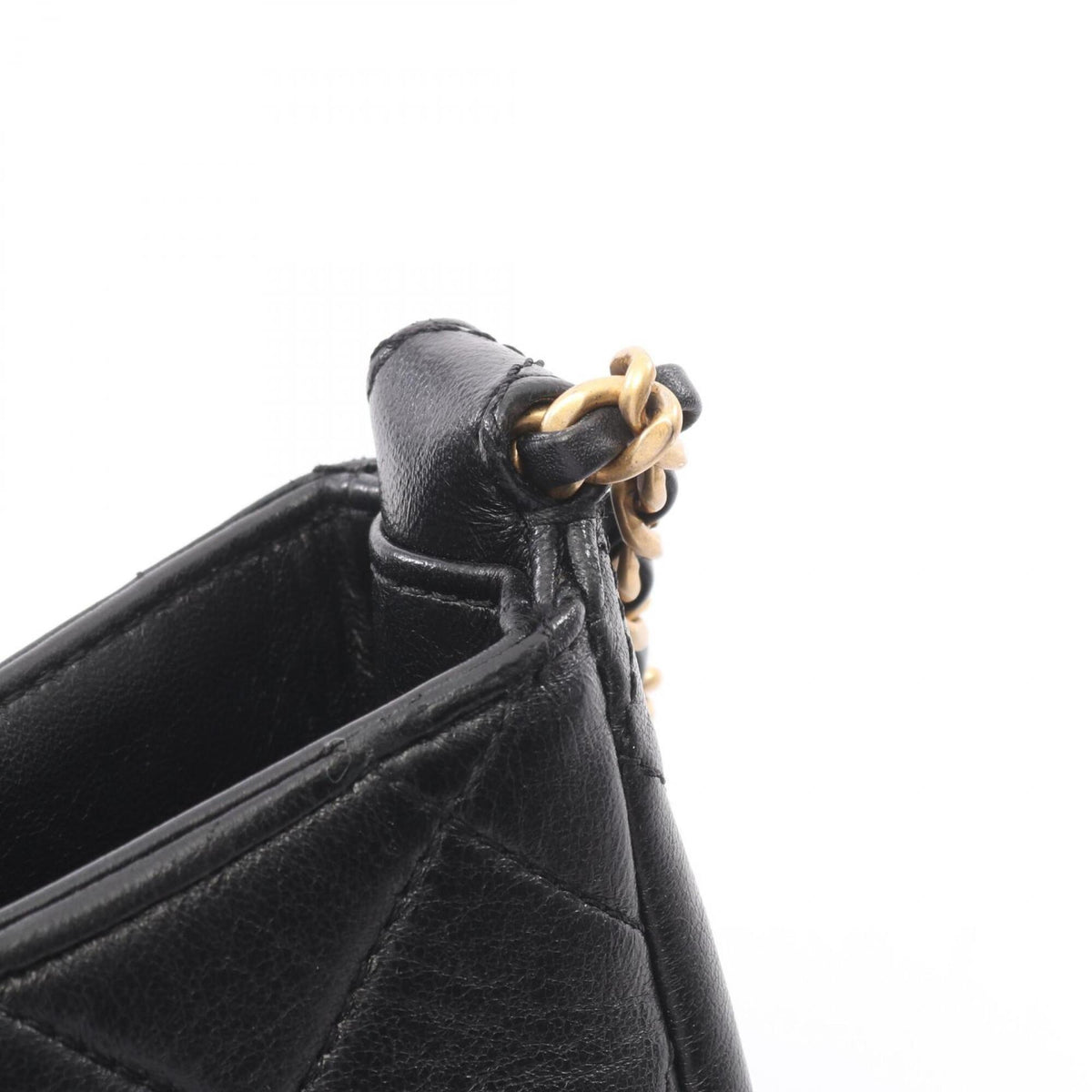 Chanel Black Leather Handbag Shoulder Bag (Pre-Owned)