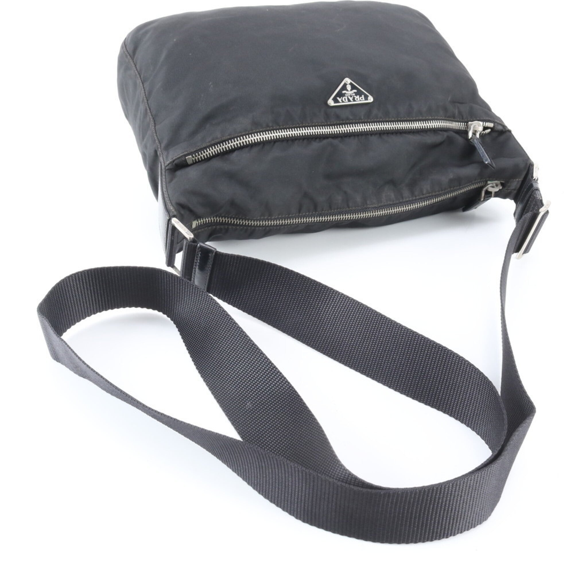 Prada Black Nylon Leather Shoulder Bag (Pre-Owned)