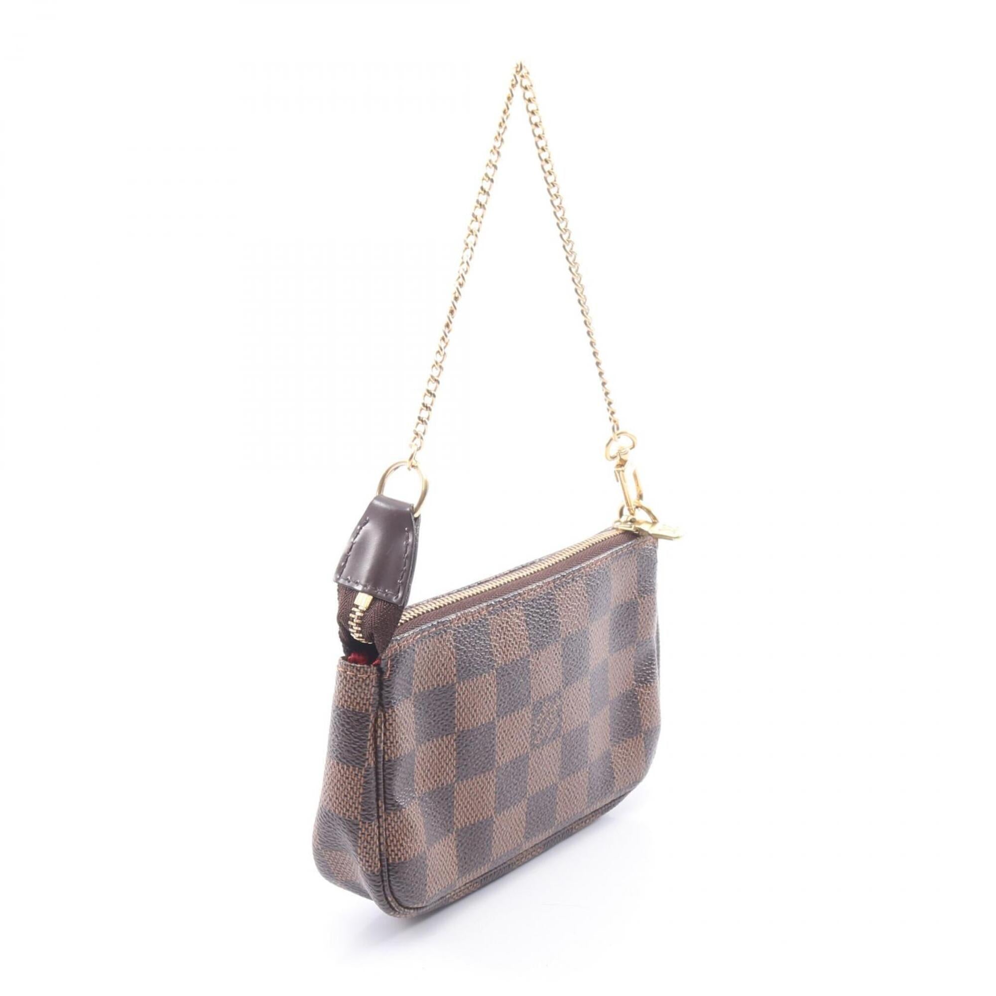 Louis Vuitton Brown Damier Canvas Red Color Damier Canvas Handbag Pochette (Pre-Owned)