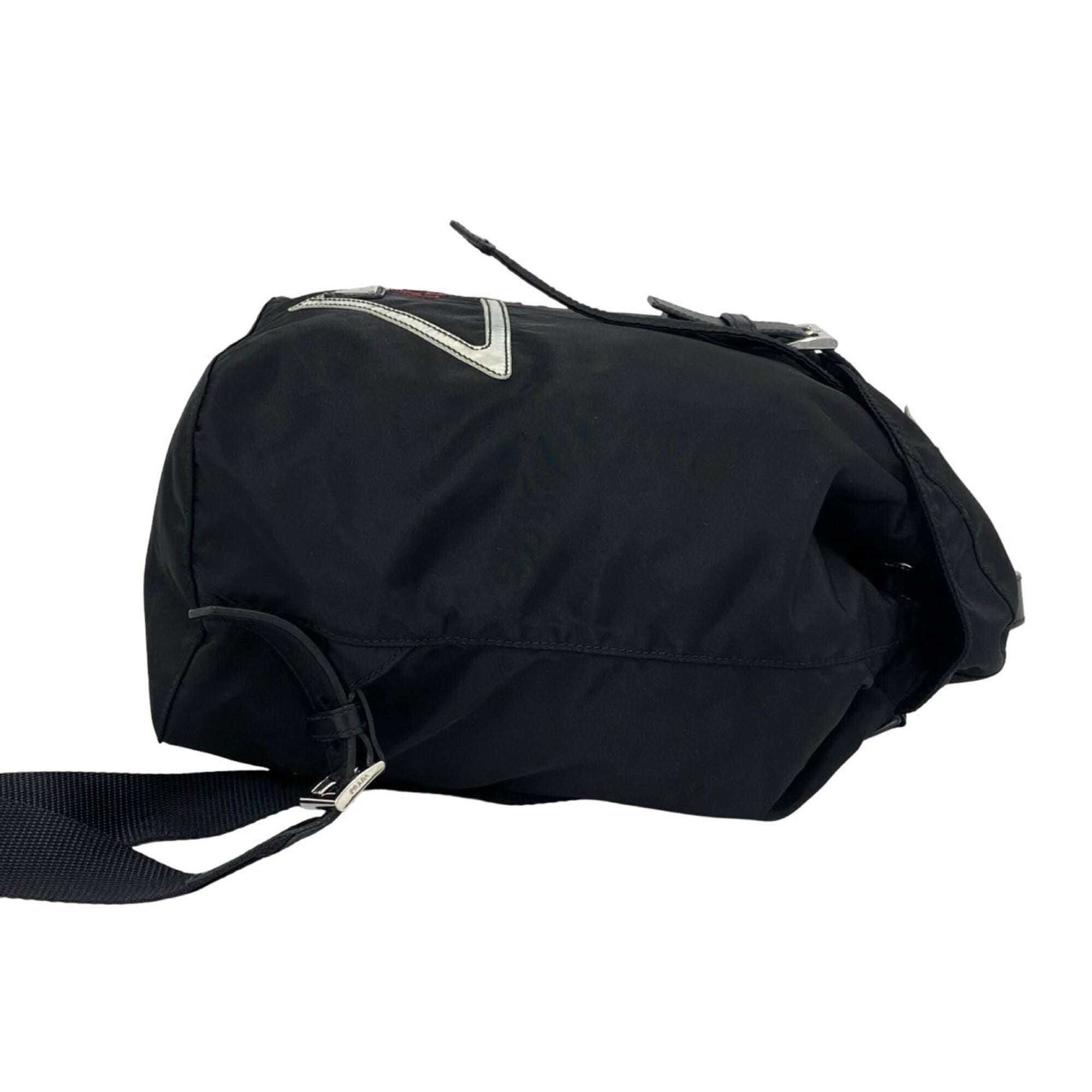 Prada Black Nylon Leather Backpack (Pre-Owned)