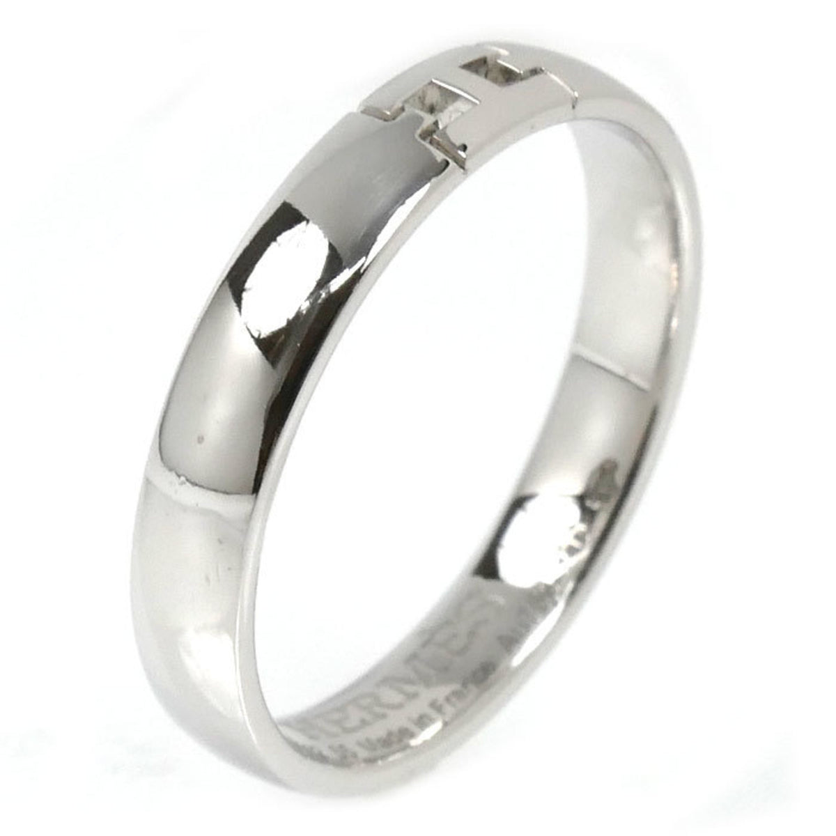 Hermes White Gold White Gold (18K) Band Ring (Pre-Owned)