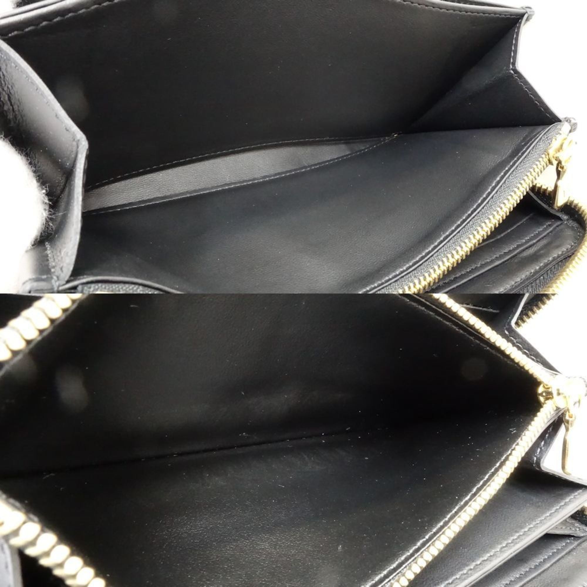 Louis Vuitton Noir Leather Long Wallet (Bi-Fold) (Pre-Owned)