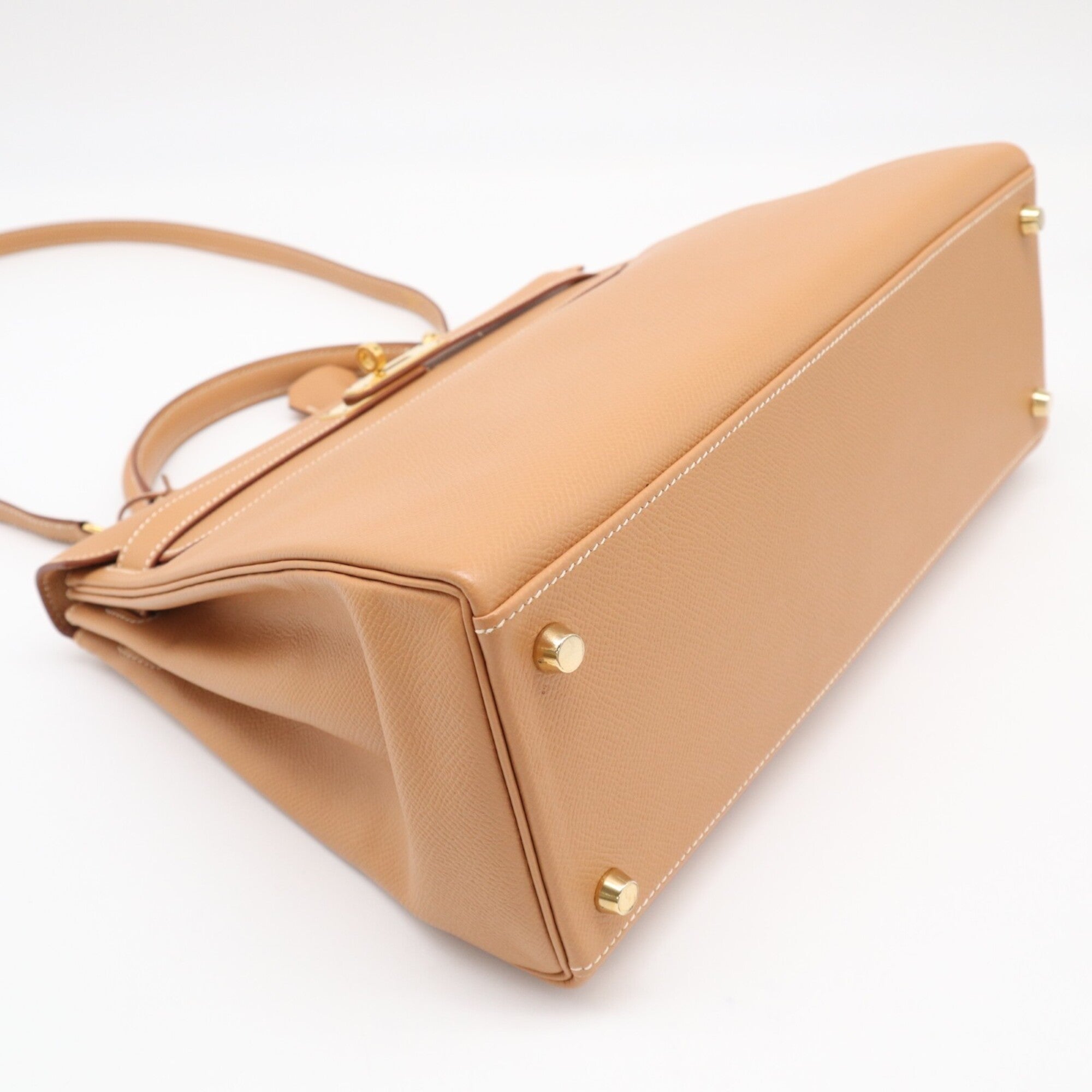 Hermes Kelly Brown Courchevel Leather Handbag (Pre-Owned)