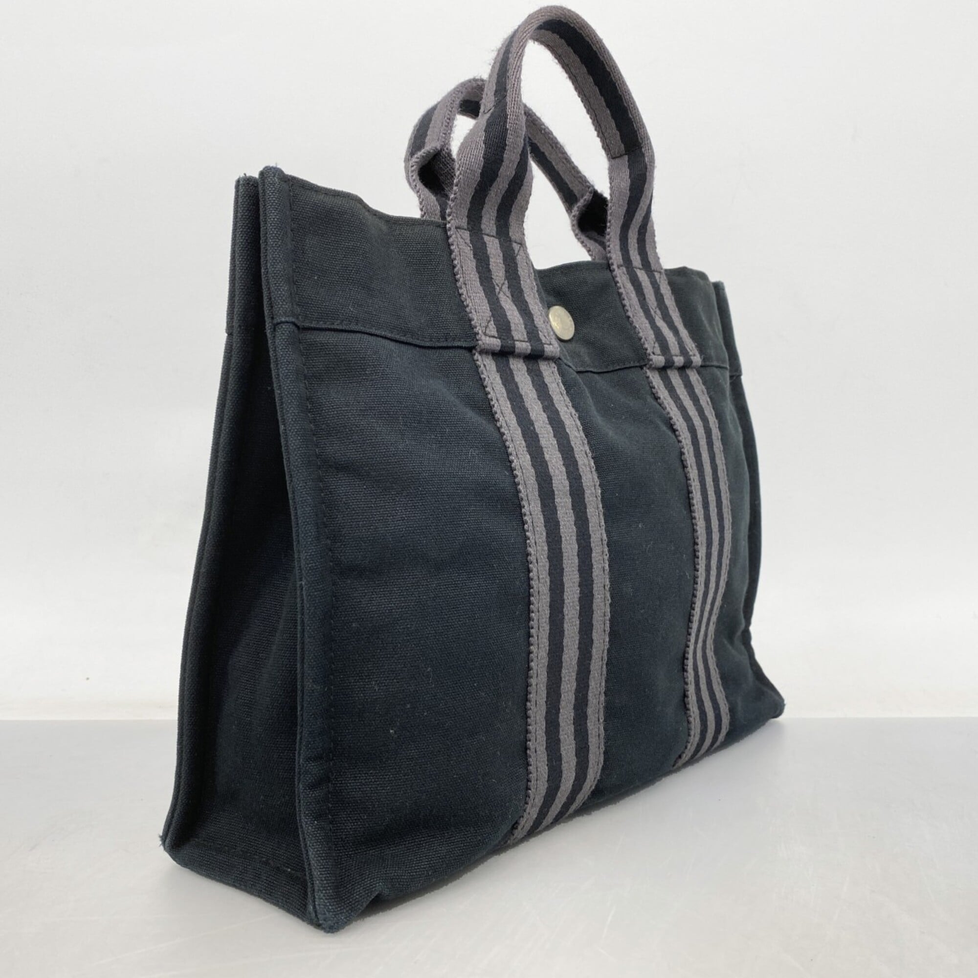 Hermes Black Canvas Tote Bag (Pre-Owned)